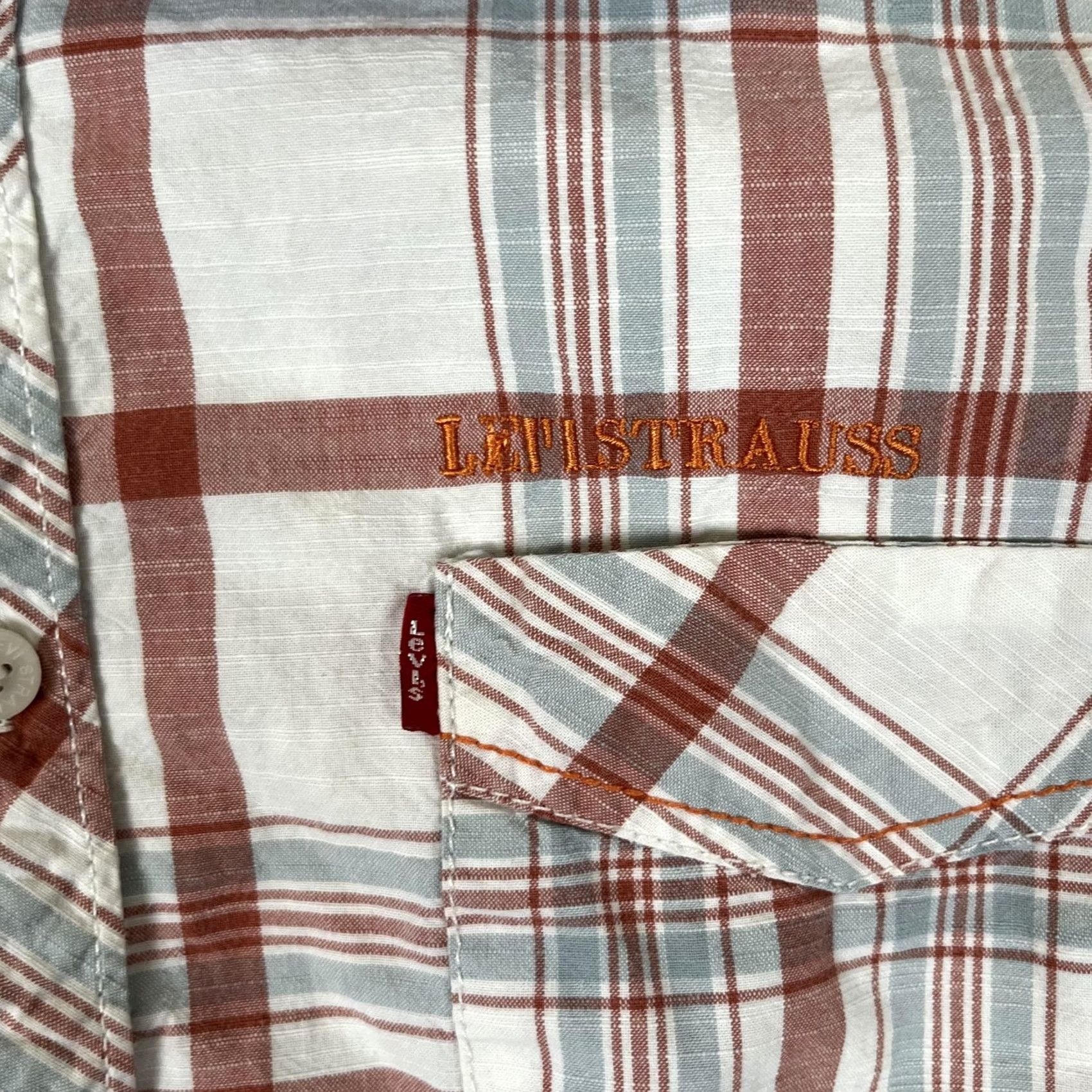 Levi's VTG Levi's Red Tab Plaid Long Sleeve Western Button-Up Shirt Mens M/L White READ Size US M / EU 48-50 / 2 - 2 Thumbnail