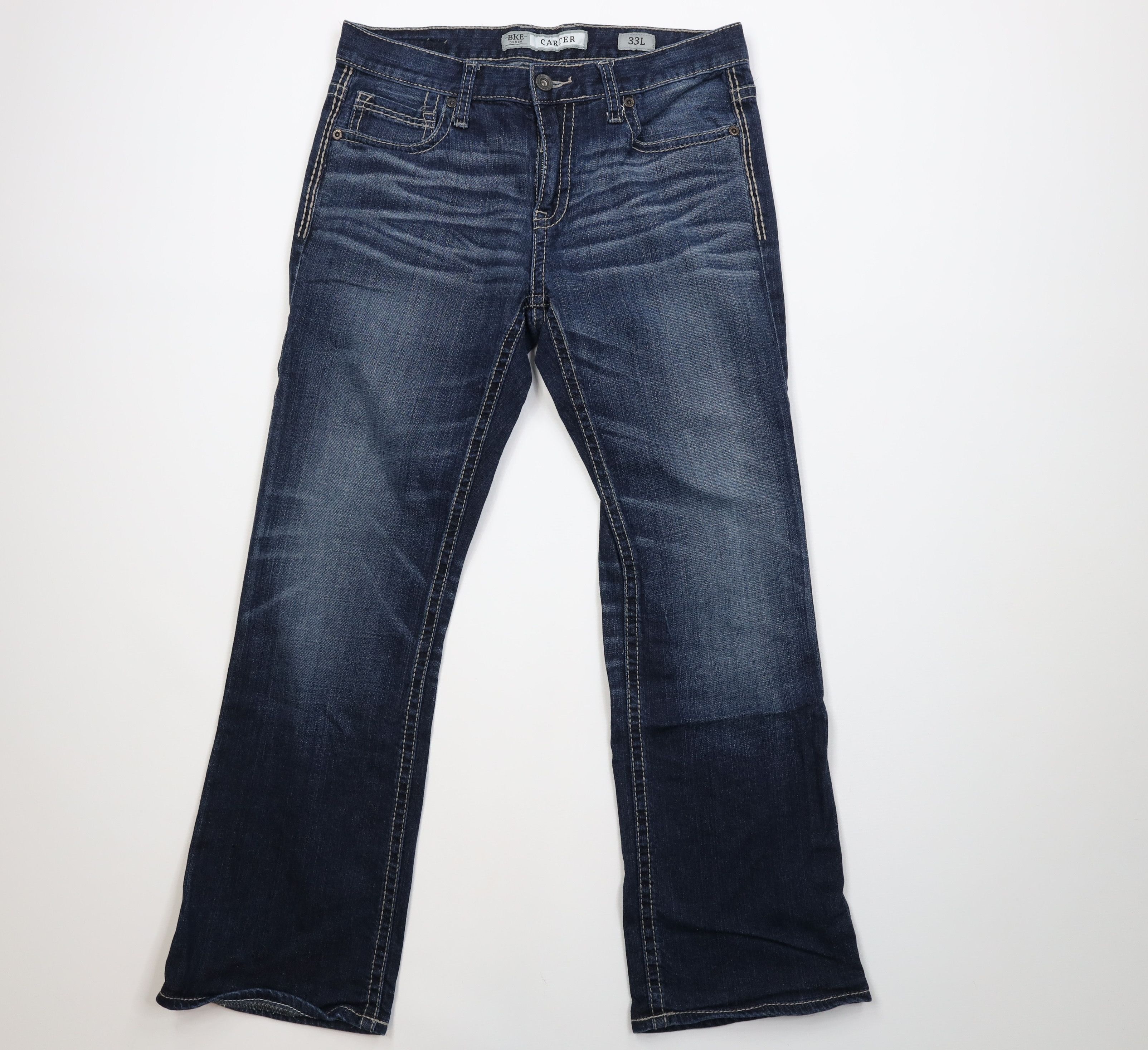 Vintage Buckle BKE Stitch Carter Bootcut Denim Jeans Stretch Blue Size US 33 - 1 Thumbnail