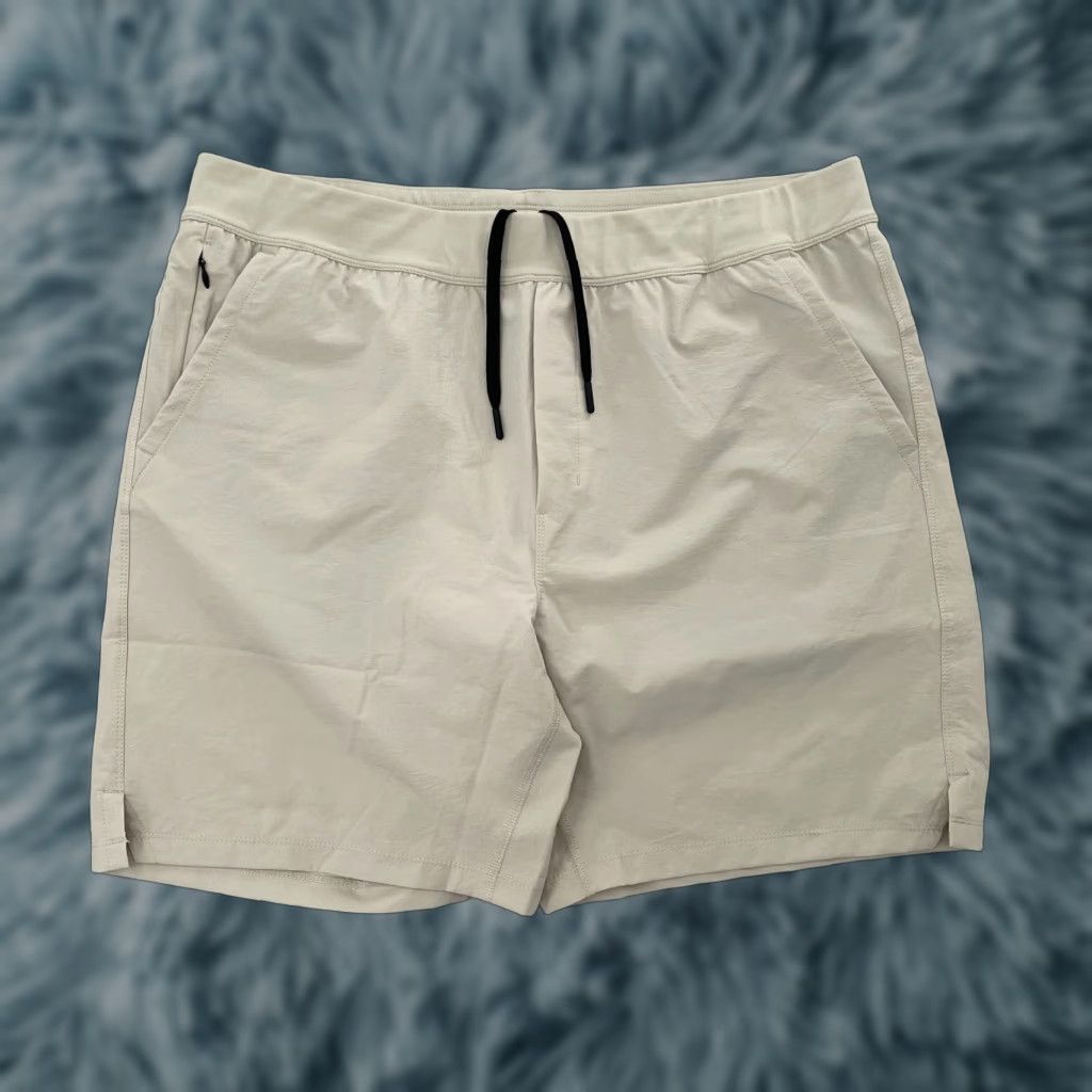 Logo 7 Public Rec Shorts Mens 36 Beige Pockets Drawstring Stretch Logo Athletic Inseam 7in Nylon Polyester Spandex Regular Size US 36 / EU 52 - 1 Thumbnail