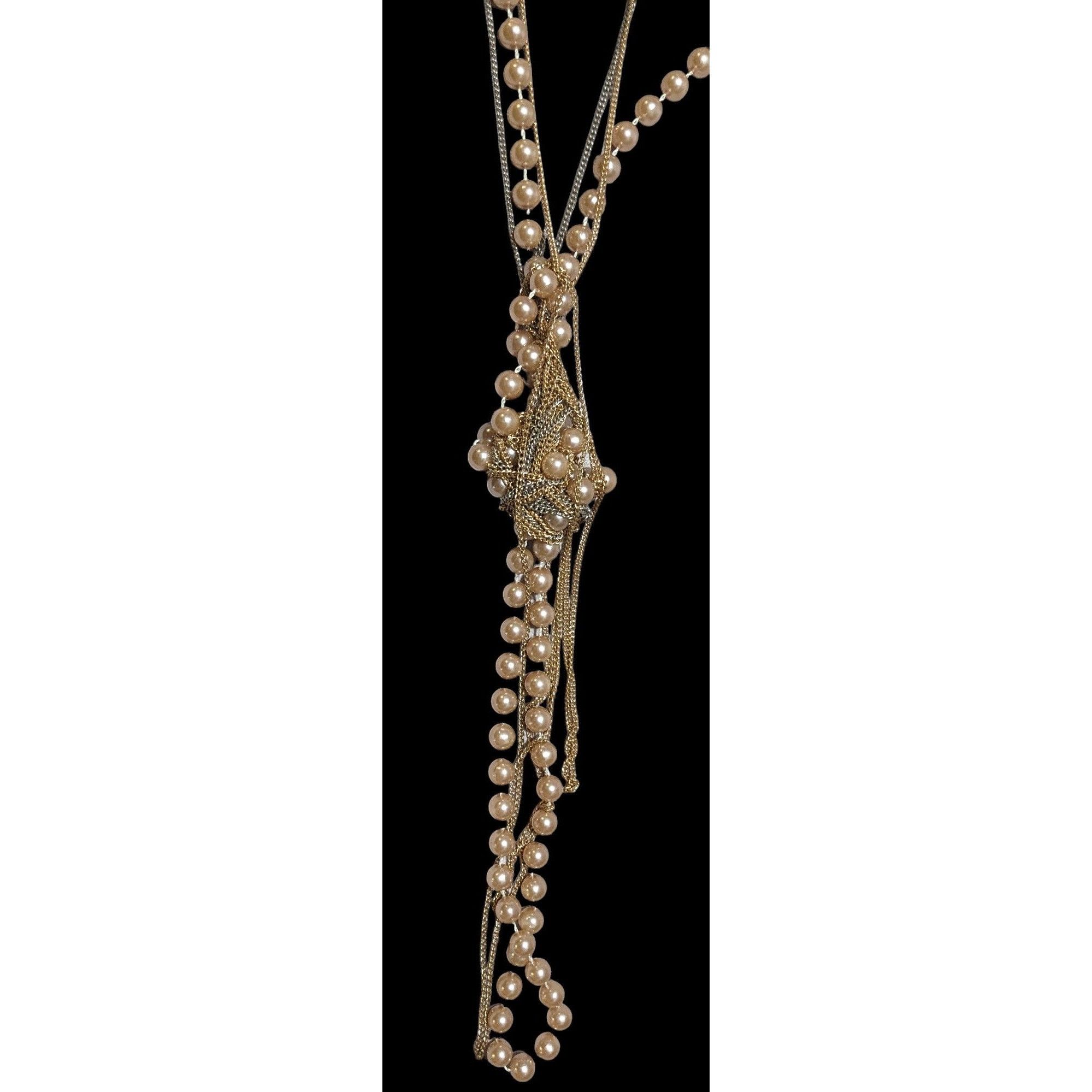Other Retro Glam Chain Pearl Beaded Necklace Size ONE SIZE - 2 Thumbnail