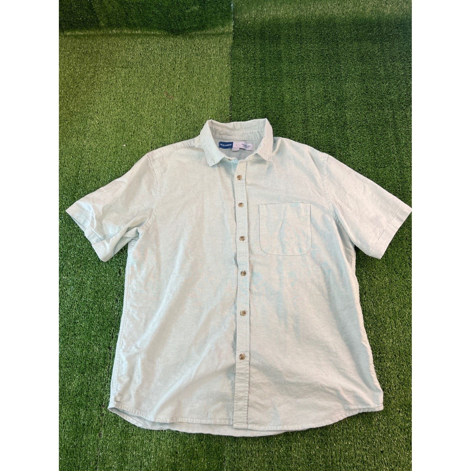 Old Navy Old Navy Mens Everyday Shirt Large Mint Green Size US L / EU 52-54 / 3 - 1 Thumbnail