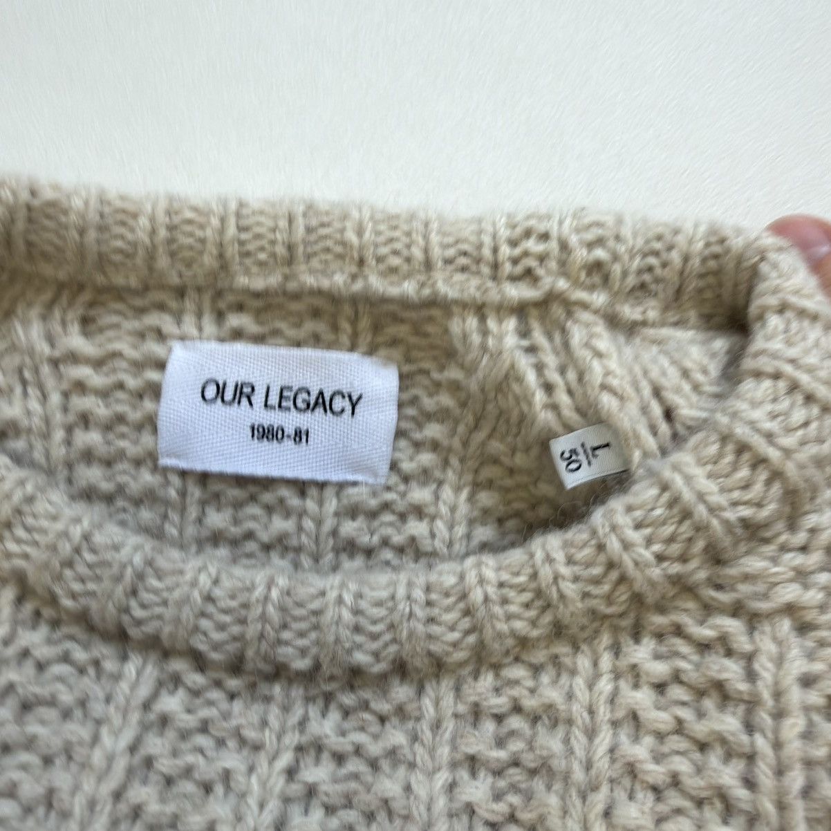 Our Legacy Cream Wool Fisherman’s Textured Sweater Size US M / EU 48-50 / 2 - 8 Thumbnail