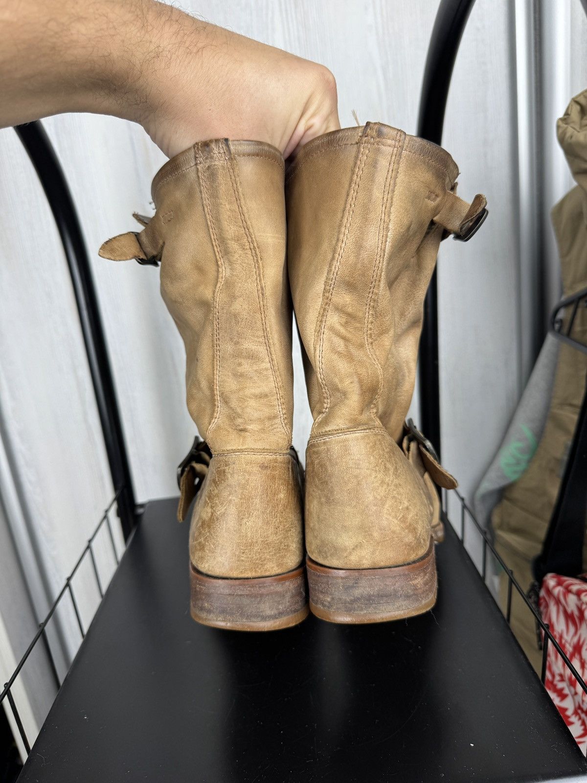 Frye Frye Leather buckled brown beige faded boots size 8.5 Size US 8.5 / IT 38.5 - 17 Thumbnail