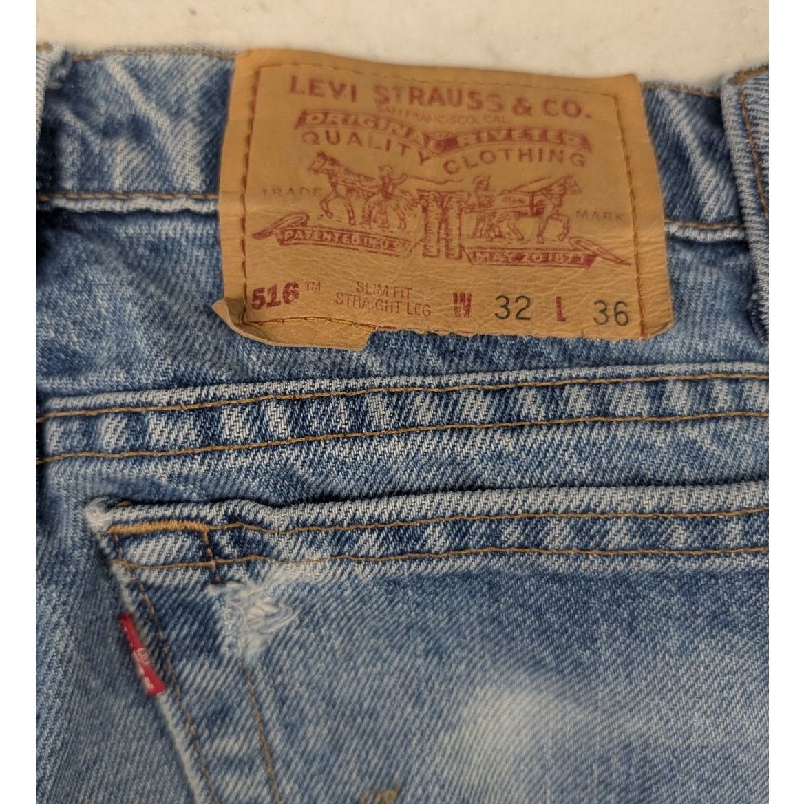 Levi's Vintage Levis 516 washed blue denim jeans Size US 32 / EU 48 - 2 Thumbnail