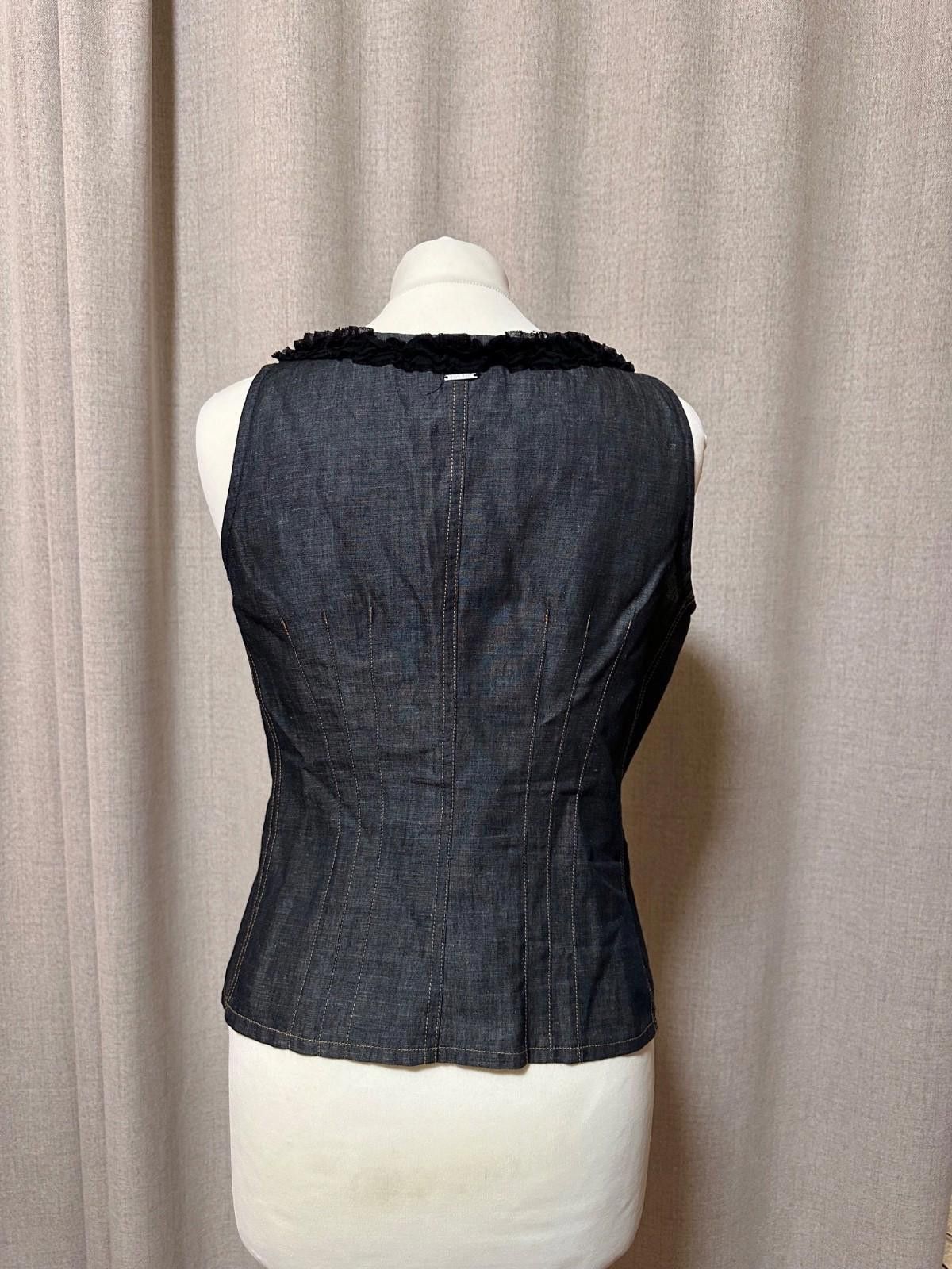 Kenzo vintage 90s KENZO denim top ruffles button up tank top Size M / US 6-8 / IT 42-44 - 3 Thumbnail
