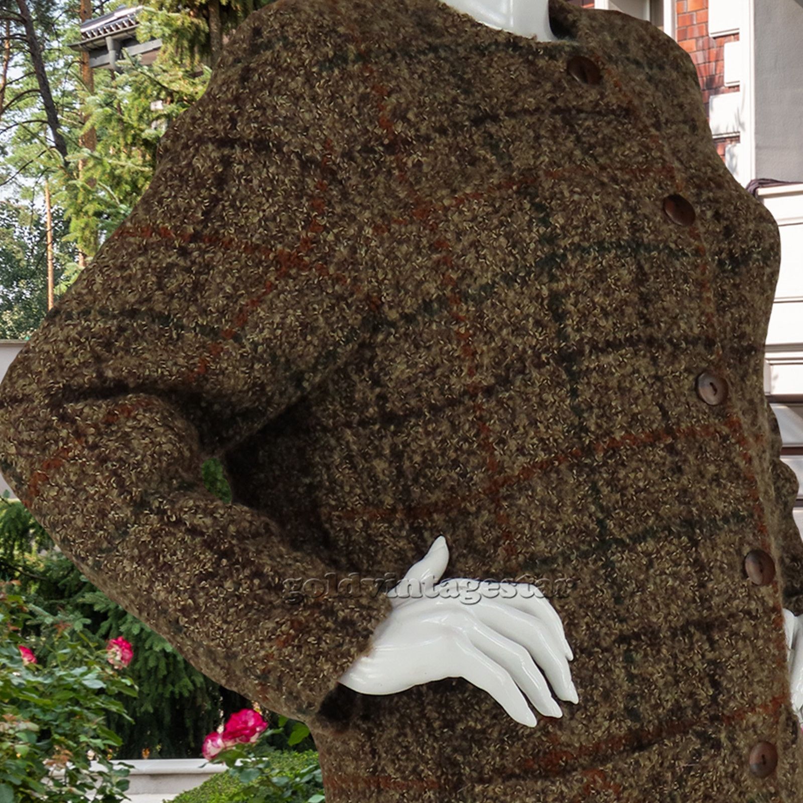 Vintage Checkered Wool Sweater Jacket Size S / US 4 / IT 40 - 12 Thumbnail