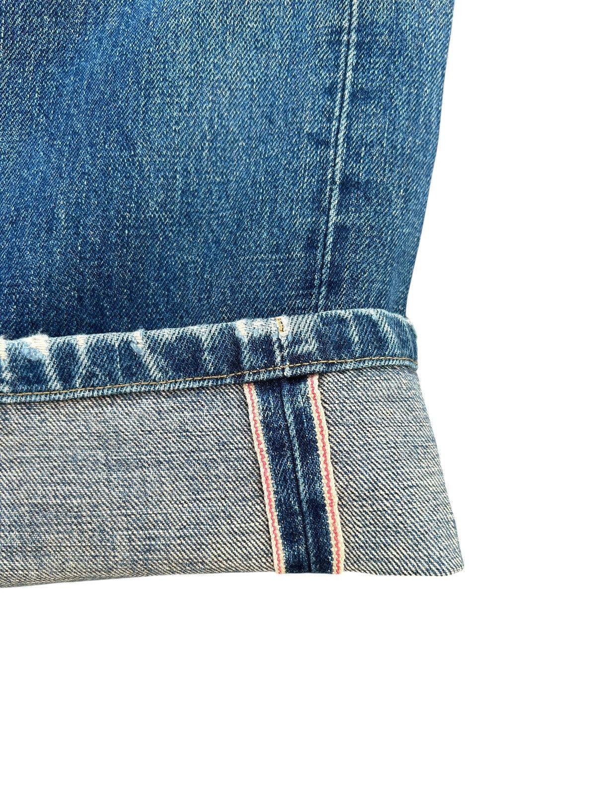Kapital Thrashed Vintage Edwin 505x Selvedge Distressed Denim jeans Size US 33 - 4 Thumbnail