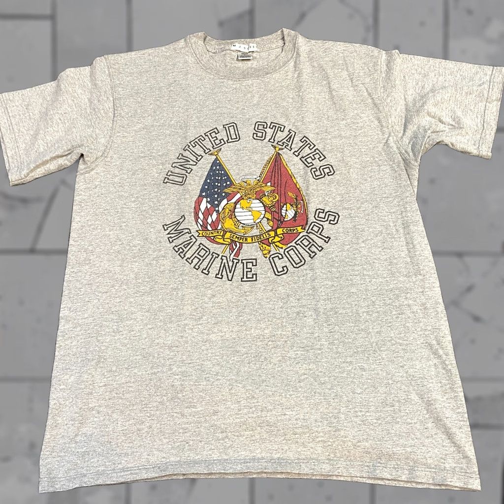 Vintage VINTAGE American Vintage USMA Men's T-shirt L Gray Cotton Made in USA M.J. Soffee Short Sleeve Crew Neck Sports Shirt Mens Gray L Size US L / EU 52-54 / 3 - 1 Thumbnail