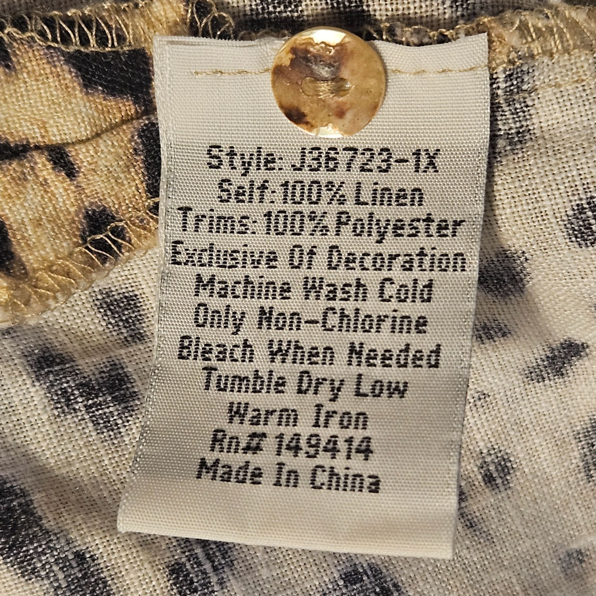 Johnny Was Johnny Was Linen Woman Leopard Floral Mini Dress 1X Boho Lux Size XL / US 12-14 / IT 48-50 - 10 Thumbnail