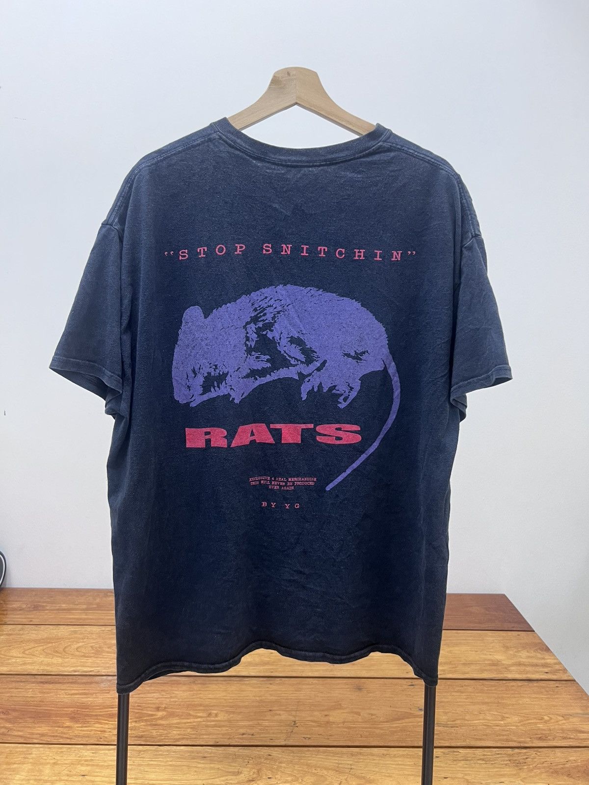 Rap Tees YG Stop Snitchin Rats Graphic Rap Tees Size US XL / EU 56 / 4 - 1 Thumbnail