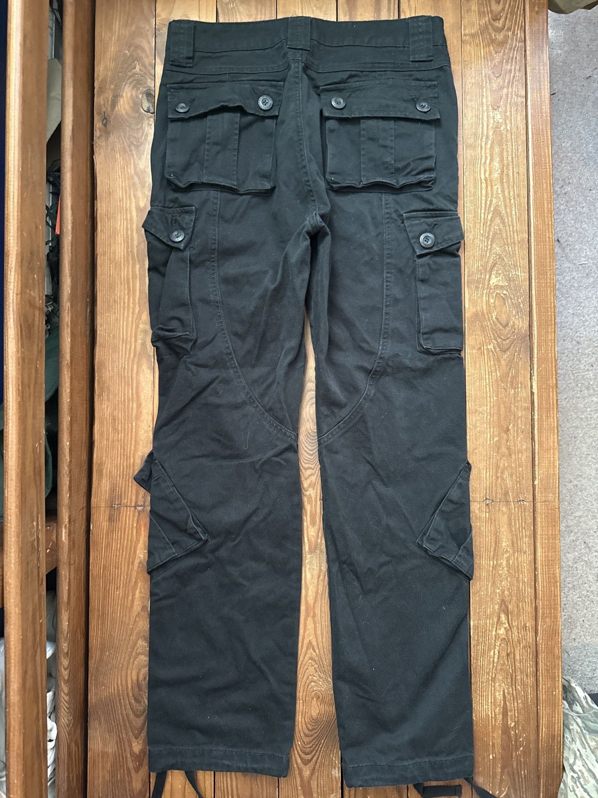 Japanese Brand Matchstick Black Slant Cargo Pants Size US 31 - 2 Thumbnail