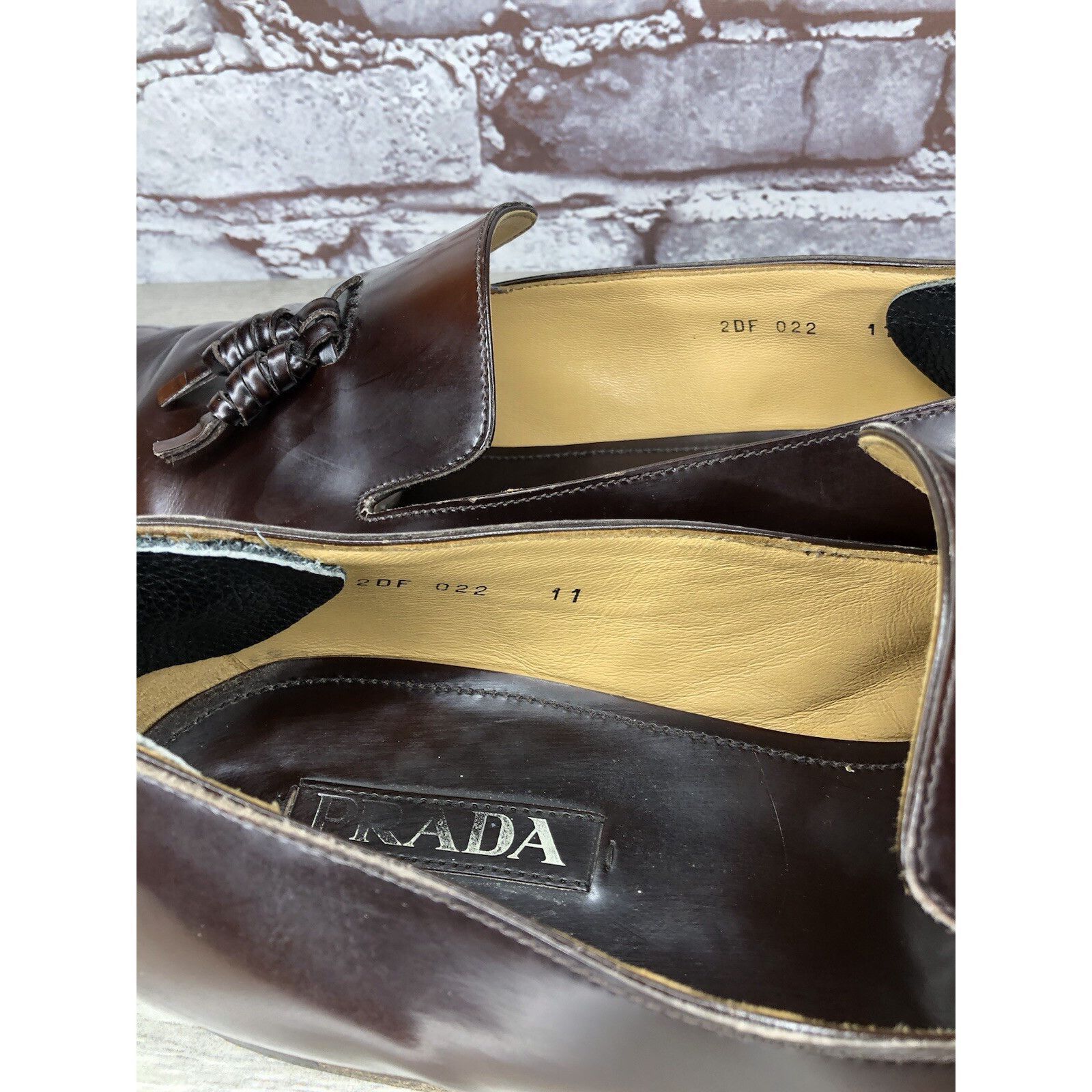 Prada Prada Milano Brown Leather Designer Tassel Loafers Dress Sho Size US 11 / EU 44 - 16 Thumbnail