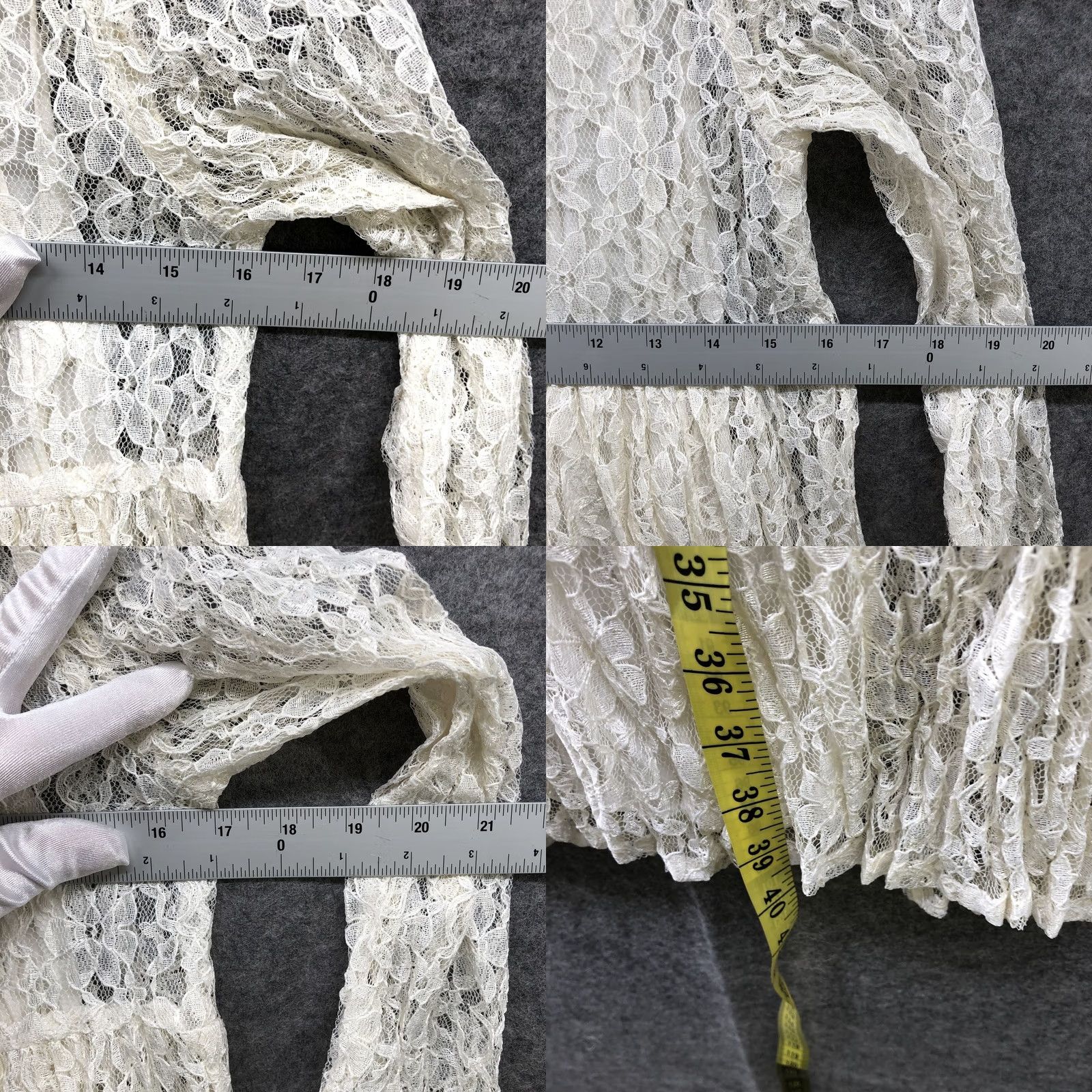Vintage VINTAGE Sara Babs All Lace Dress Womens S Ivory 3/4 Sleeve Midi A-Line 1980s Vintage Hipster Boho Victorian Size S / US 4 / IT 40 - 8 Thumbnail