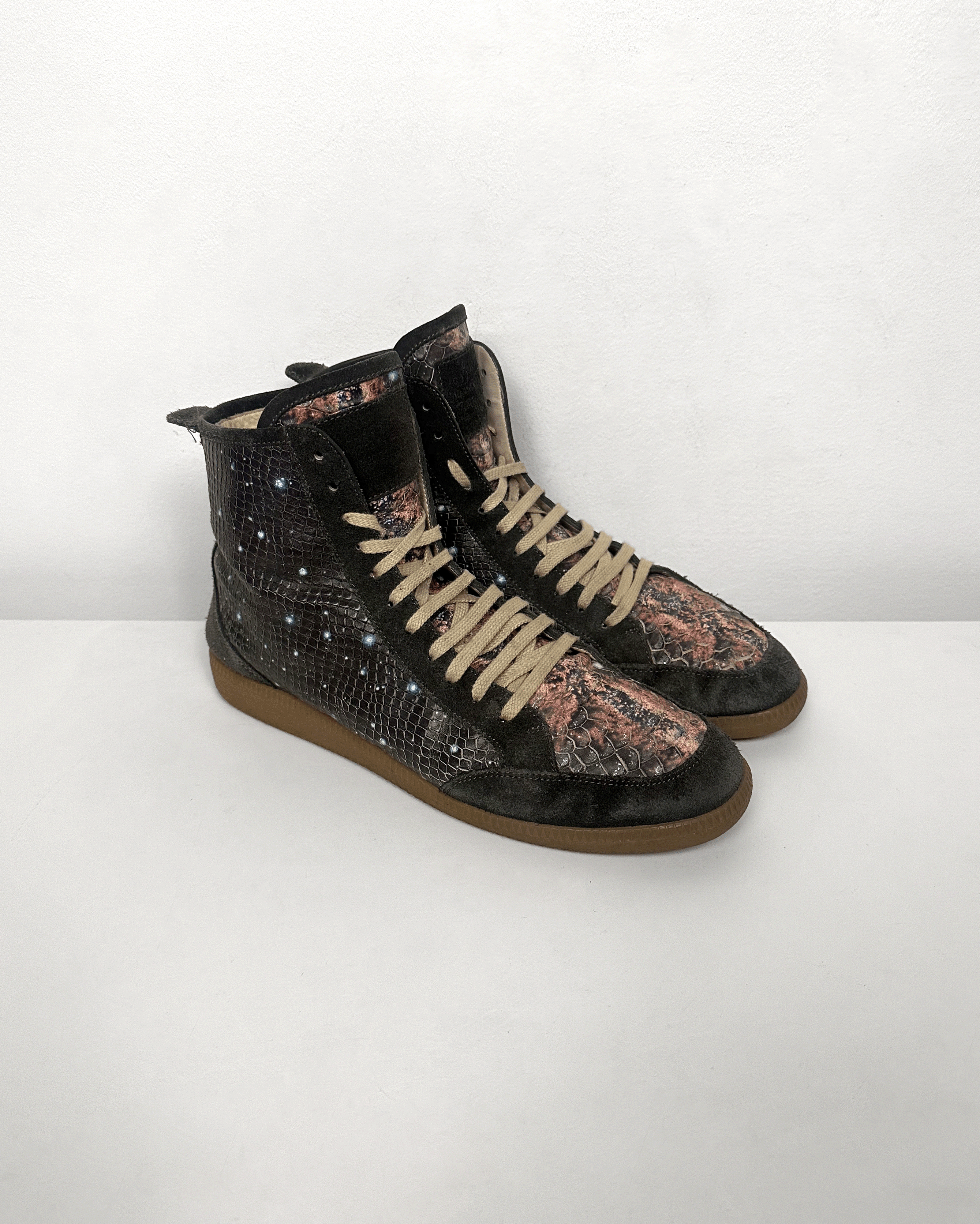 Maison Margiela Maison Margiela Snakeskin Python Galaxy High Top Sneakers Size US 9 / EU 42 - 1 Thumbnail