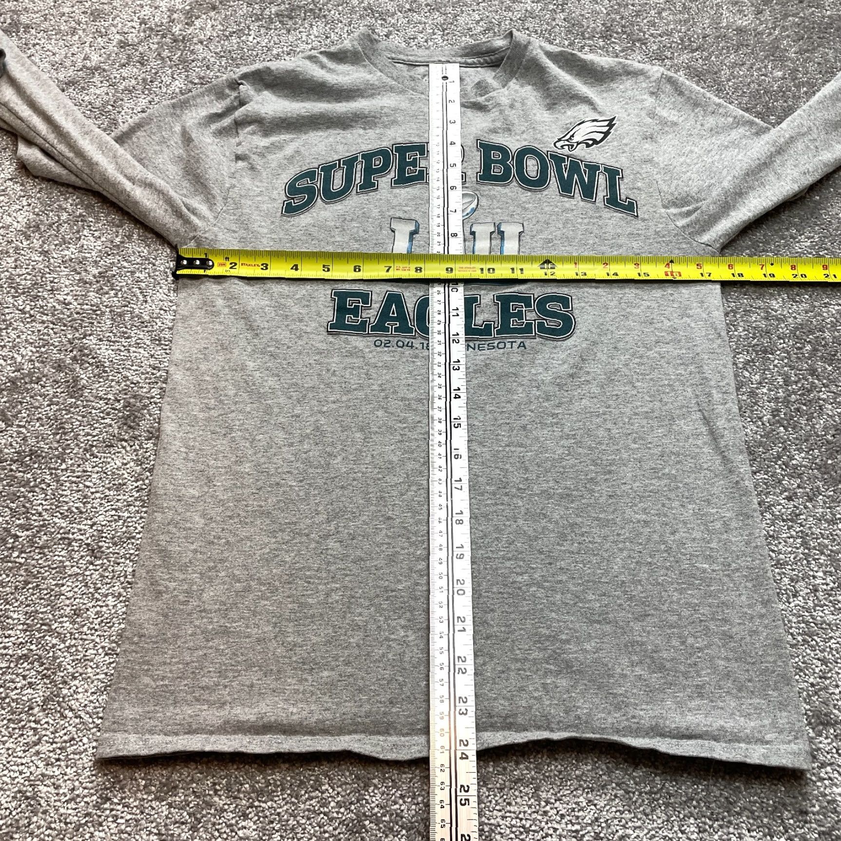 Vintage Fanatics Pro Line NFL Shirt Adult S Long Sleeve Gray Eagles Super Bowl LIV Shirt Mens Womens Unisex T-Shirt Logo Lined Size US S / EU 44-46 / 1 - 4 Thumbnail