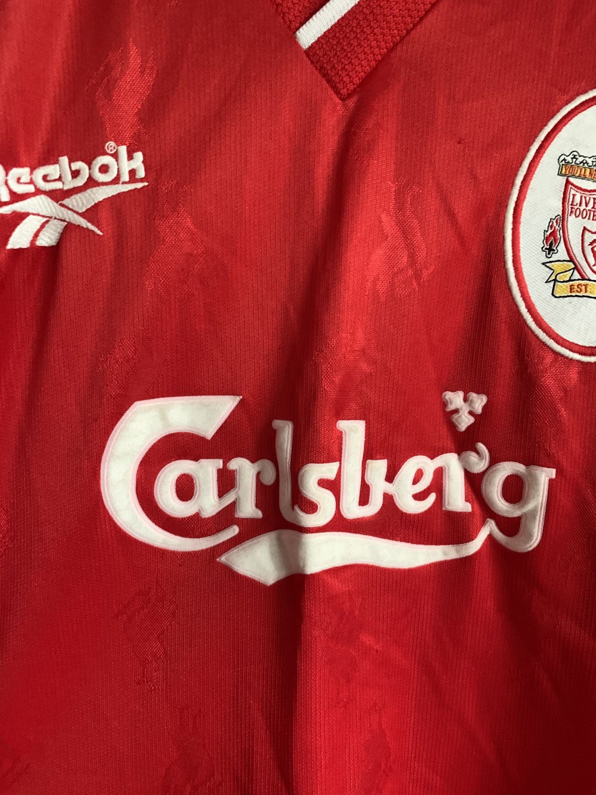 Reebok Liverpool 1996/98 Home Football Shirt Reebok Vintage Sz L Size US L / EU 52-54 / 3 - 6 Thumbnail