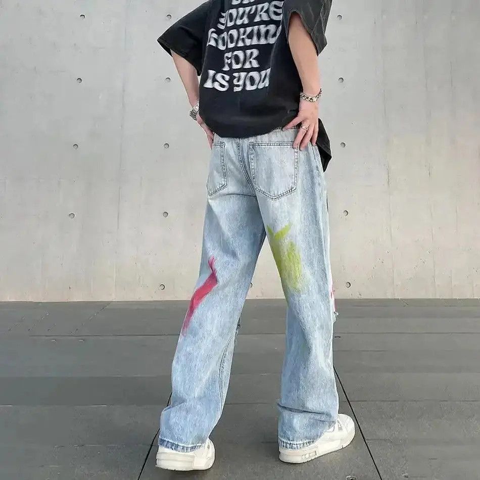 Japanese Brand Abstract Graphic Splash-ink Ripped Jeans Size US 32 / EU 48 - 4 Thumbnail