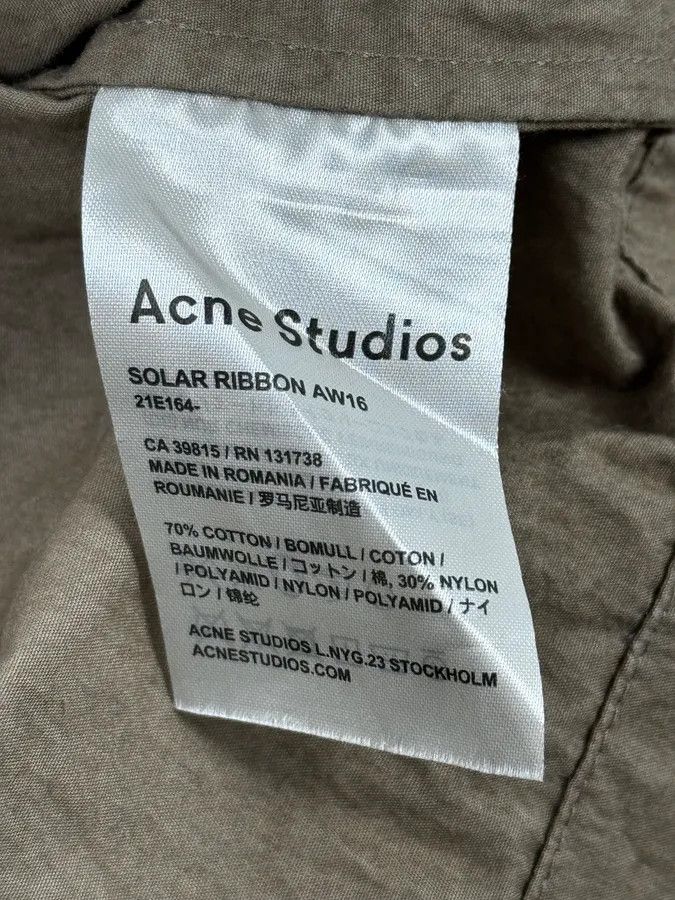 Acne Studios AW2016 Acne Studios Camel Solar Ribbon Windbreaker Jacket Size US L / EU 52-54 / 3 - 11 Thumbnail