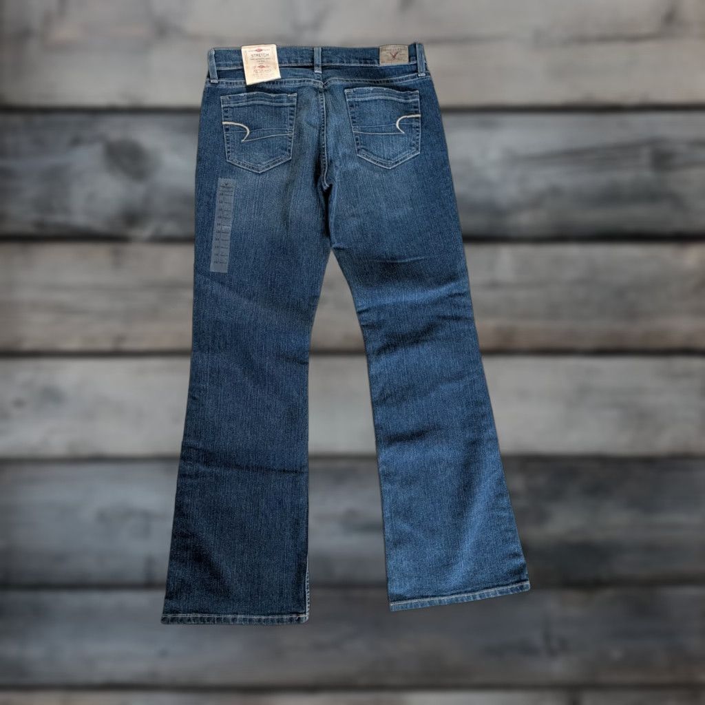 American Eagle Outfitters American Eagle Jeans Womens 12 Hipster Flare Low Rise Boot Dark Wash Denim Size 34" / US 12 / IT 48 - 1 Thumbnail