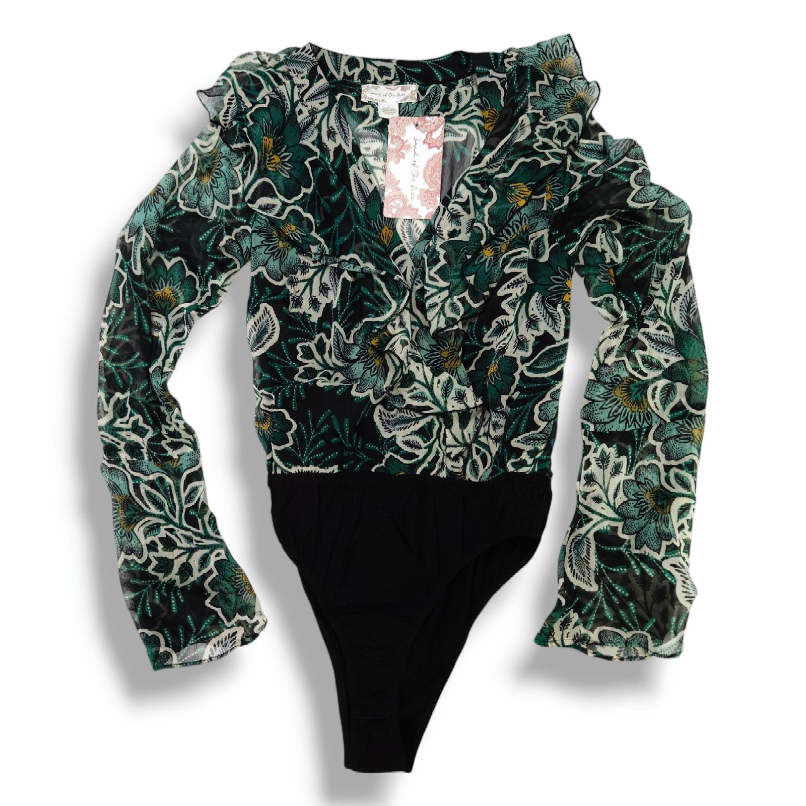 Other Band of the Free Bonnie Emerald Floral Bodysuit S NWT Size S / US 4 / IT 40 - 2 Thumbnail