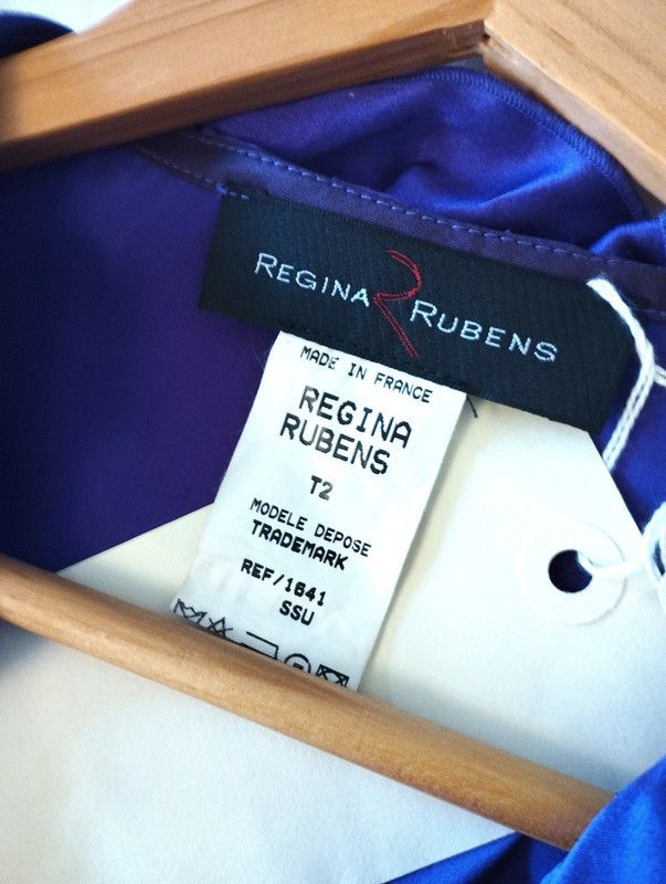 Designer Regina Rubens Robe Cocktail Soirée Soie T2 TM Size M / US 6-8 / IT 42-44 - 3 Thumbnail