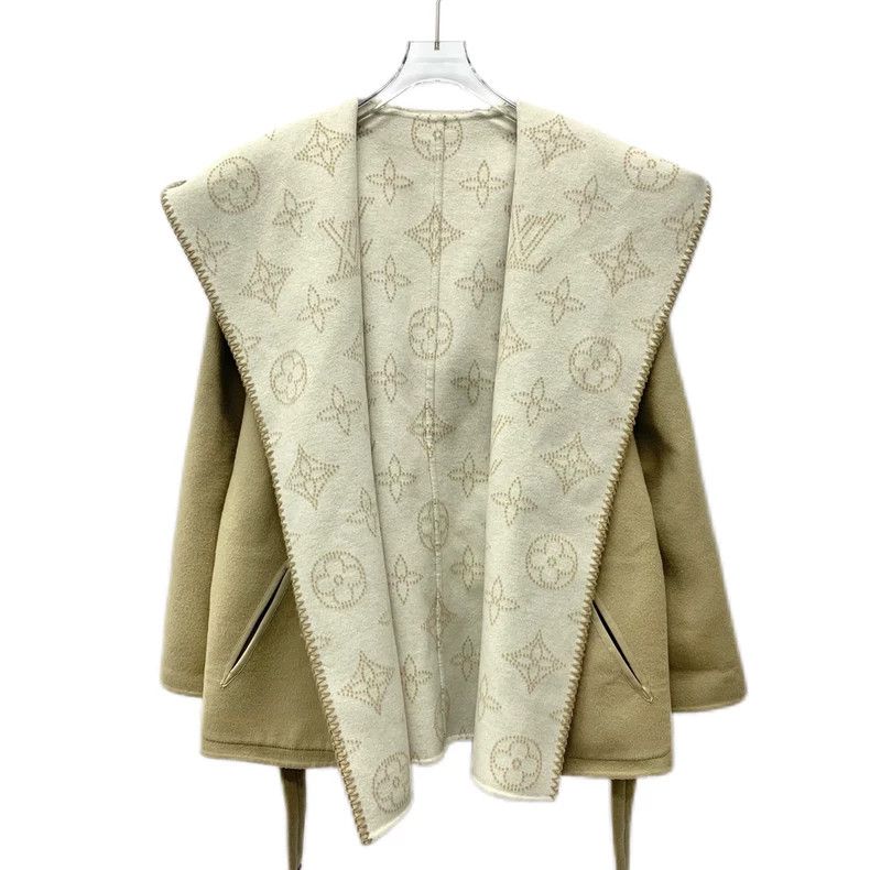 Louis Vuitton 24 New Cream Tea Reversible Wool Old Flower