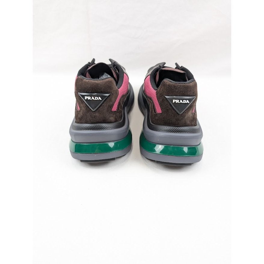 Prada o1rshd1 Brushed Leather Sneakers Bike Fabric Suede Size US 10 / EU 43 - 17 Thumbnail
