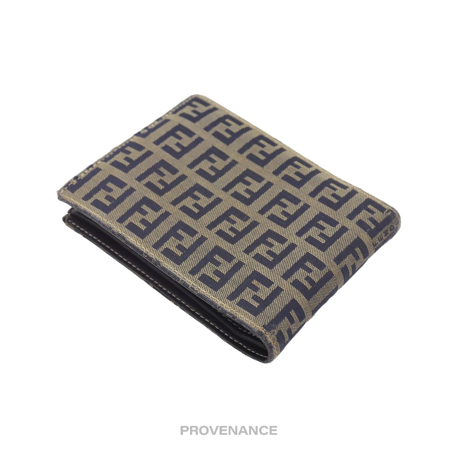 Fendi 🔴 Fendi Bifold Wallet - Micro FF Zucca Canvas Navy Size ONE SIZE - 5 Thumbnail