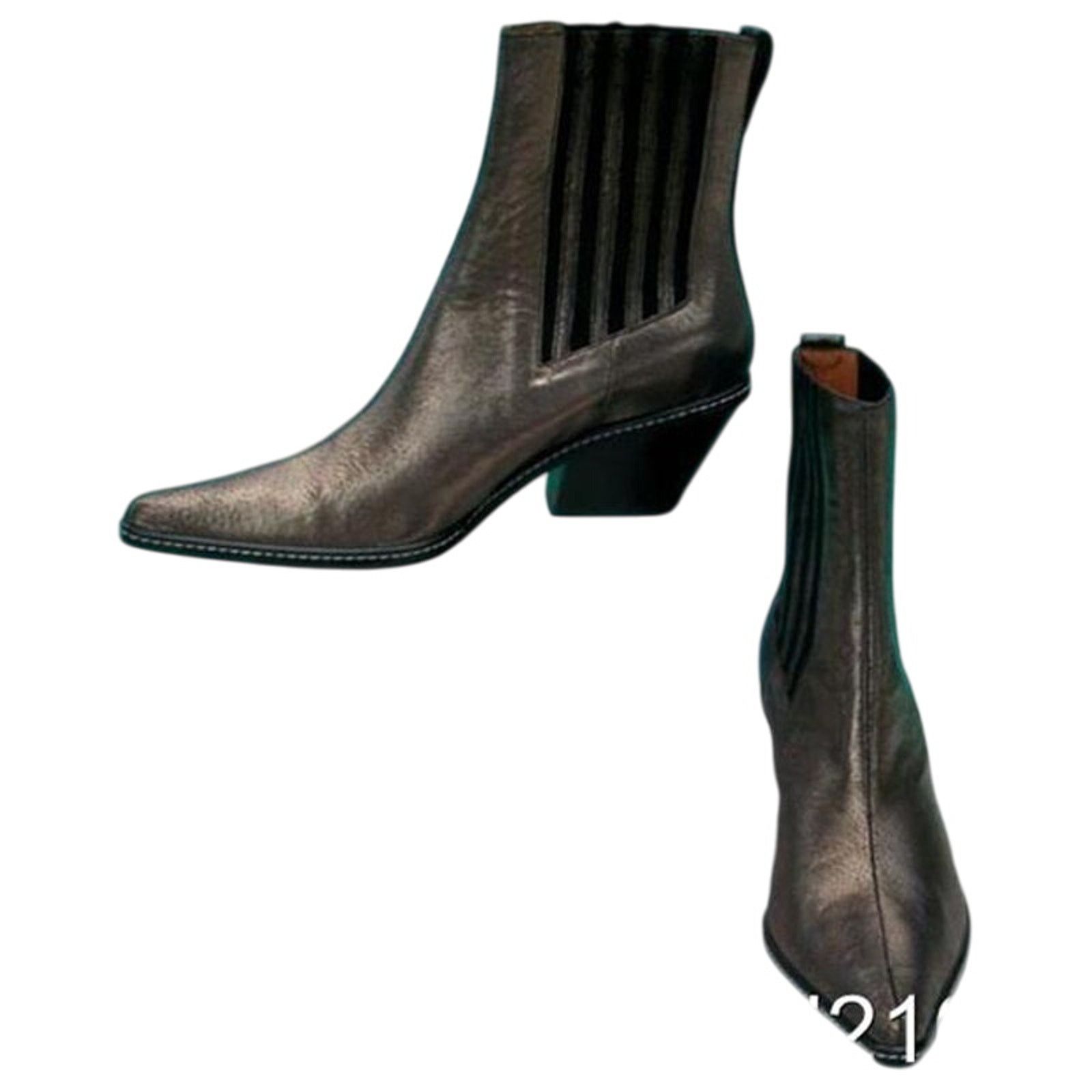 Donald Pliner Donald Pliner Western Metallic Leather Boot Goring $625 NWT Size US 8.5 / IT 38.5 - 4 Thumbnail