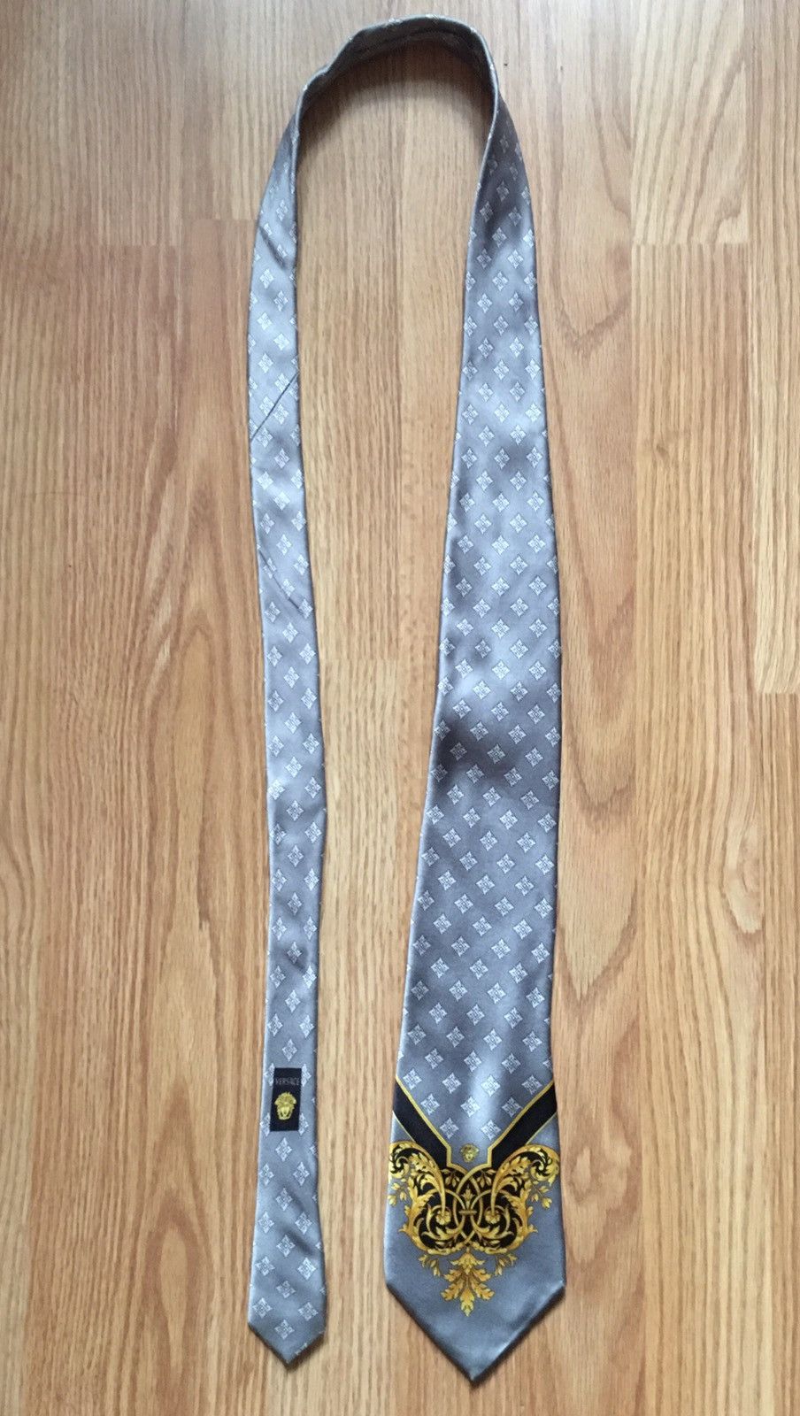 Versace GIANNI VERSACE Vintage Baroque Medusa Silk Mens Tie Size ONE SIZE - 9 Thumbnail