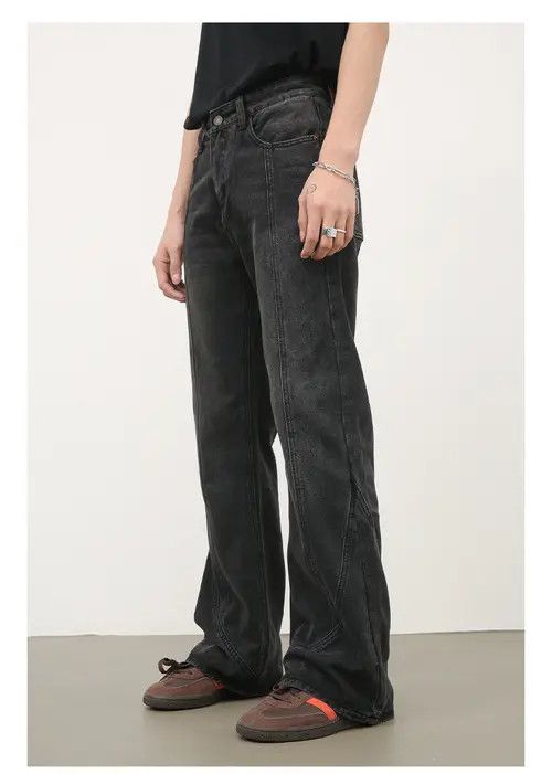 Jean Men's American retro high street patchwork flared jeans Size US 32 / EU 48 - 5 Thumbnail
