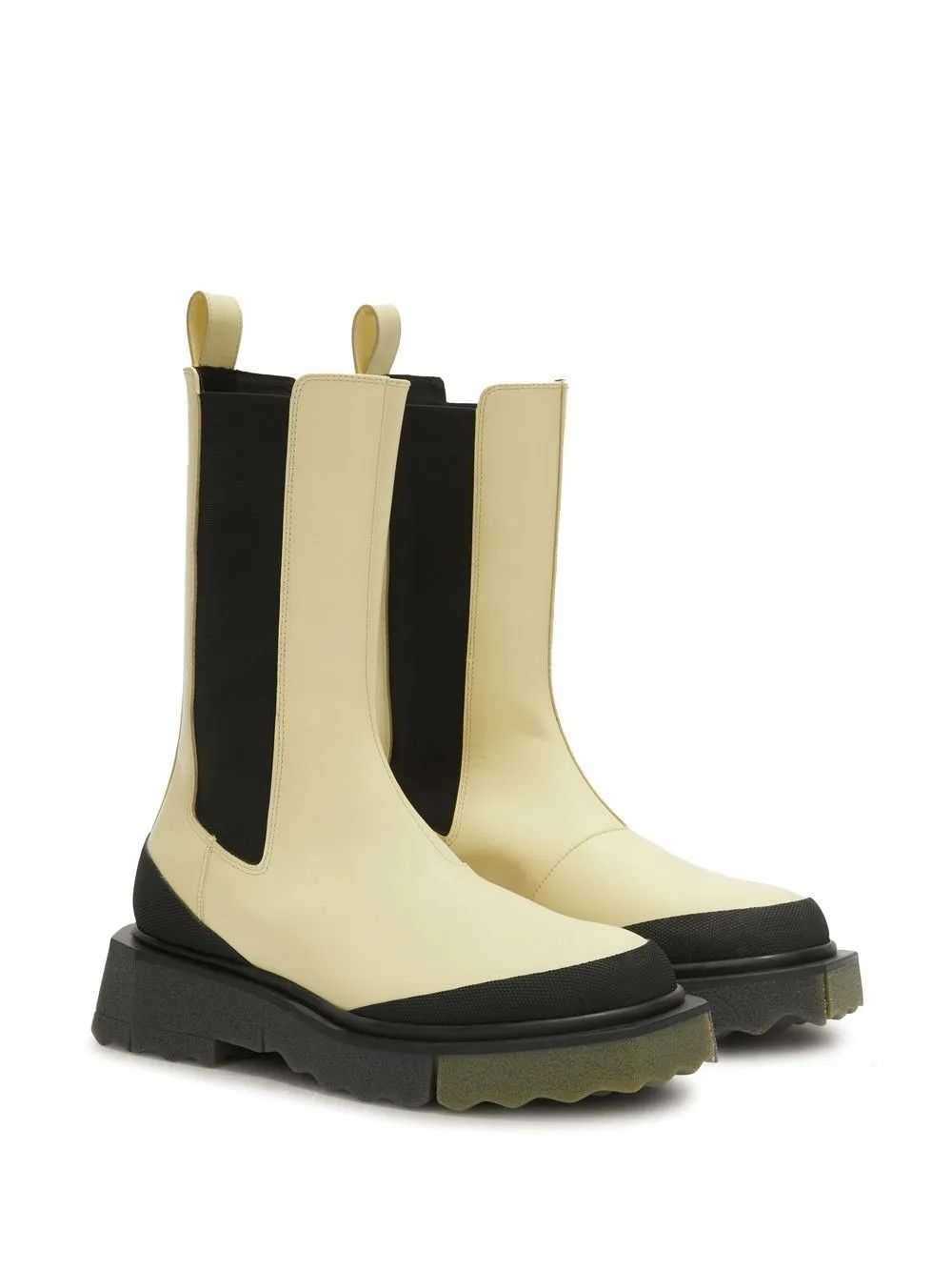 Off-White o1y1225 Ankle Boots in Pastel Yellow/Black Size US 11 / IT 41 - 2 Thumbnail