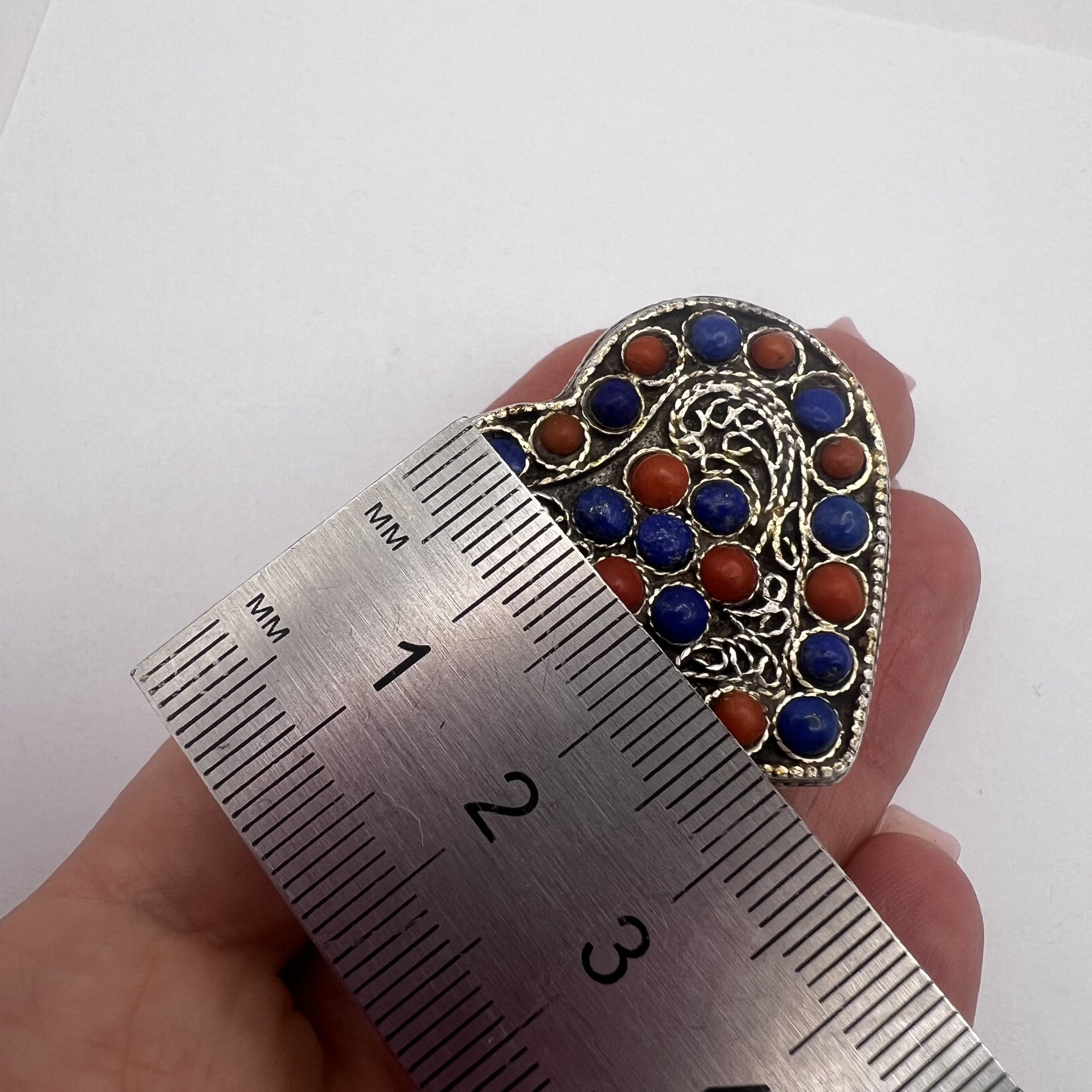 Vintage Vintage Sterling Silver 925 Filigree Heart Trinket Pill Box Size ONE SIZE - 9 Thumbnail