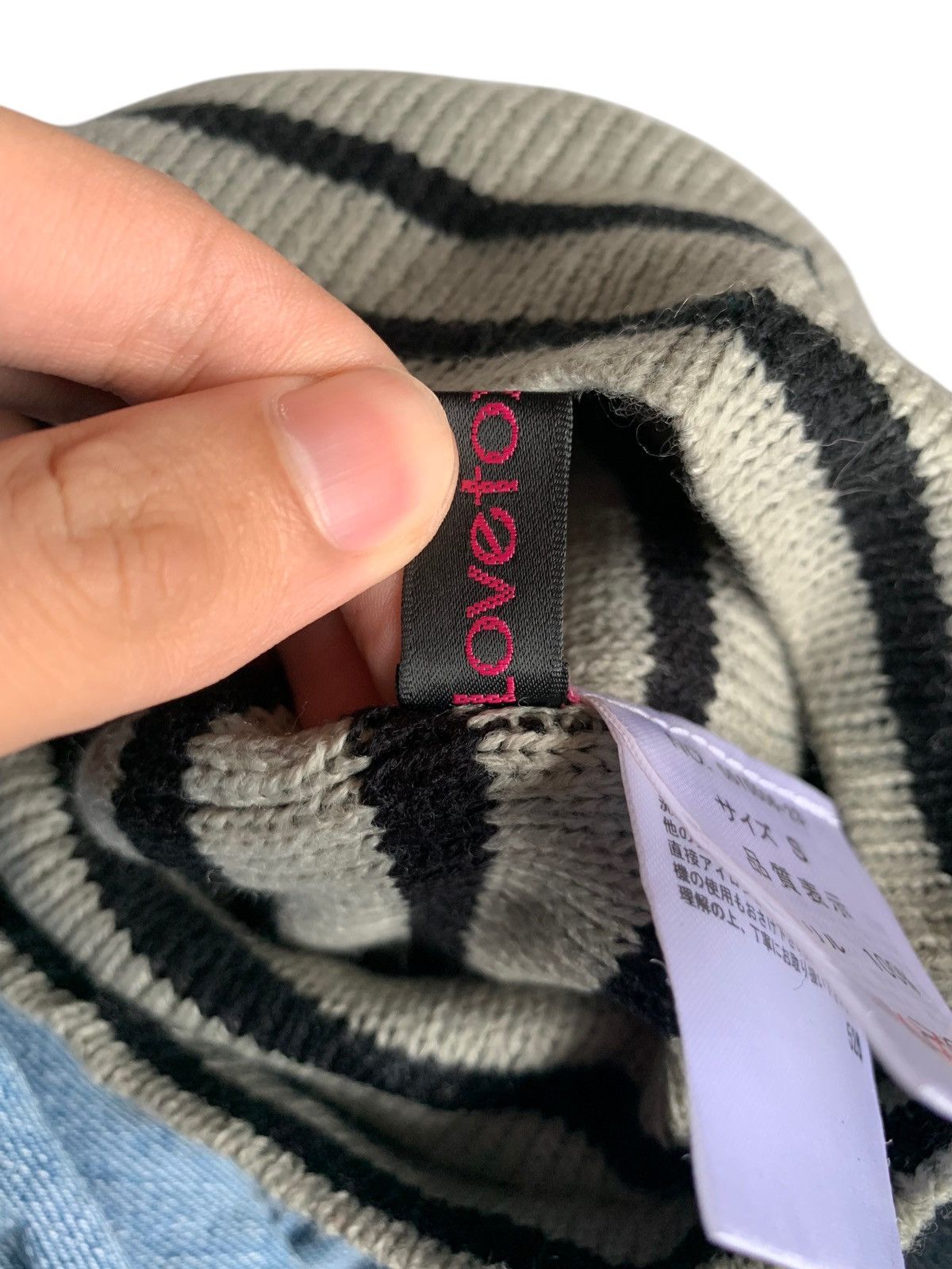 Japanese Brand × Kapital × Vintage LOVE TOXIC STRIPE WINTER SESSIONS LONG BEANIE HATS Size ONE SIZE - 9 Thumbnail