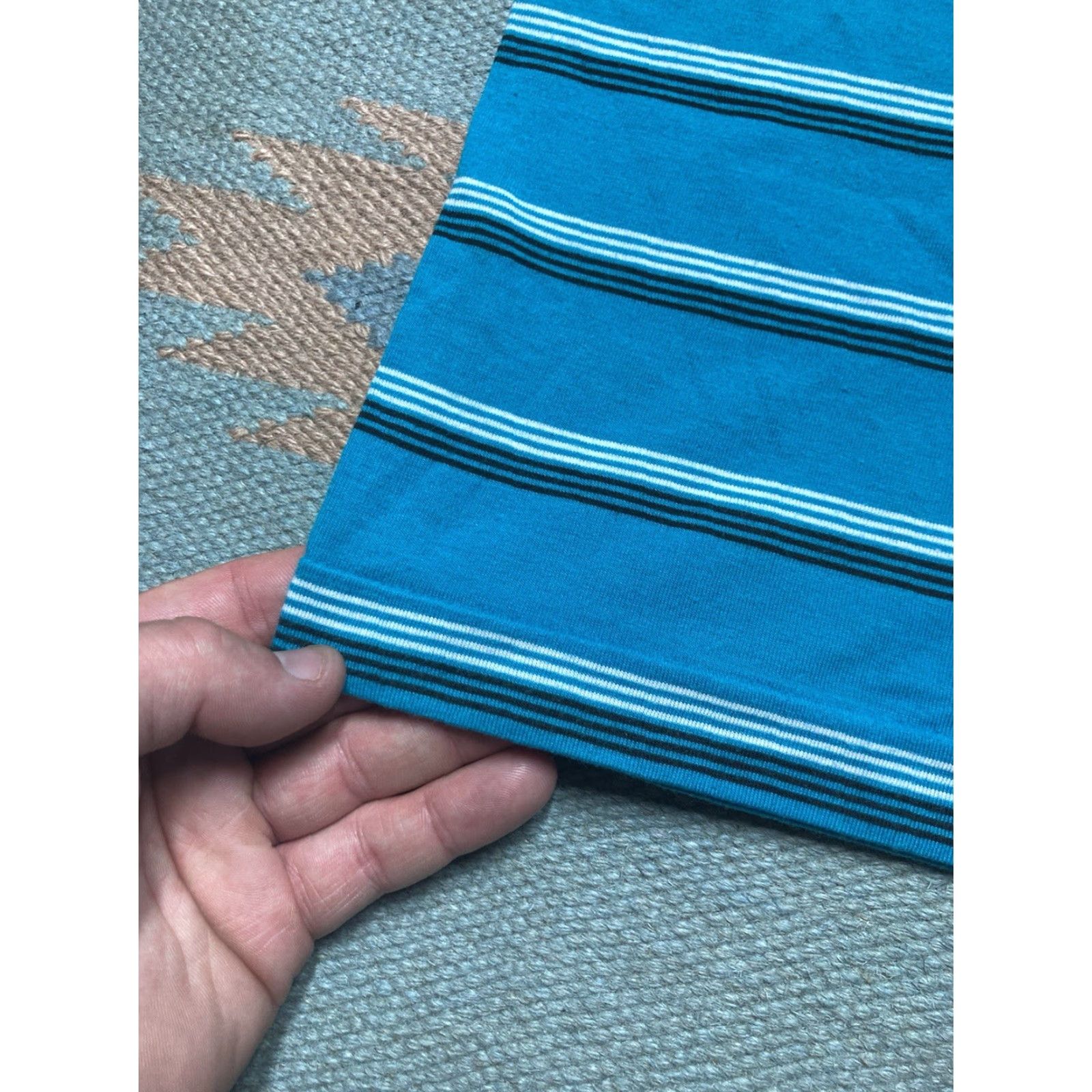 Vintage VINTAGE 80s Striped Pocket T-Shirt Blue Short Sleeve Large Men Size US L / EU 52-54 / 3 - 6 Thumbnail