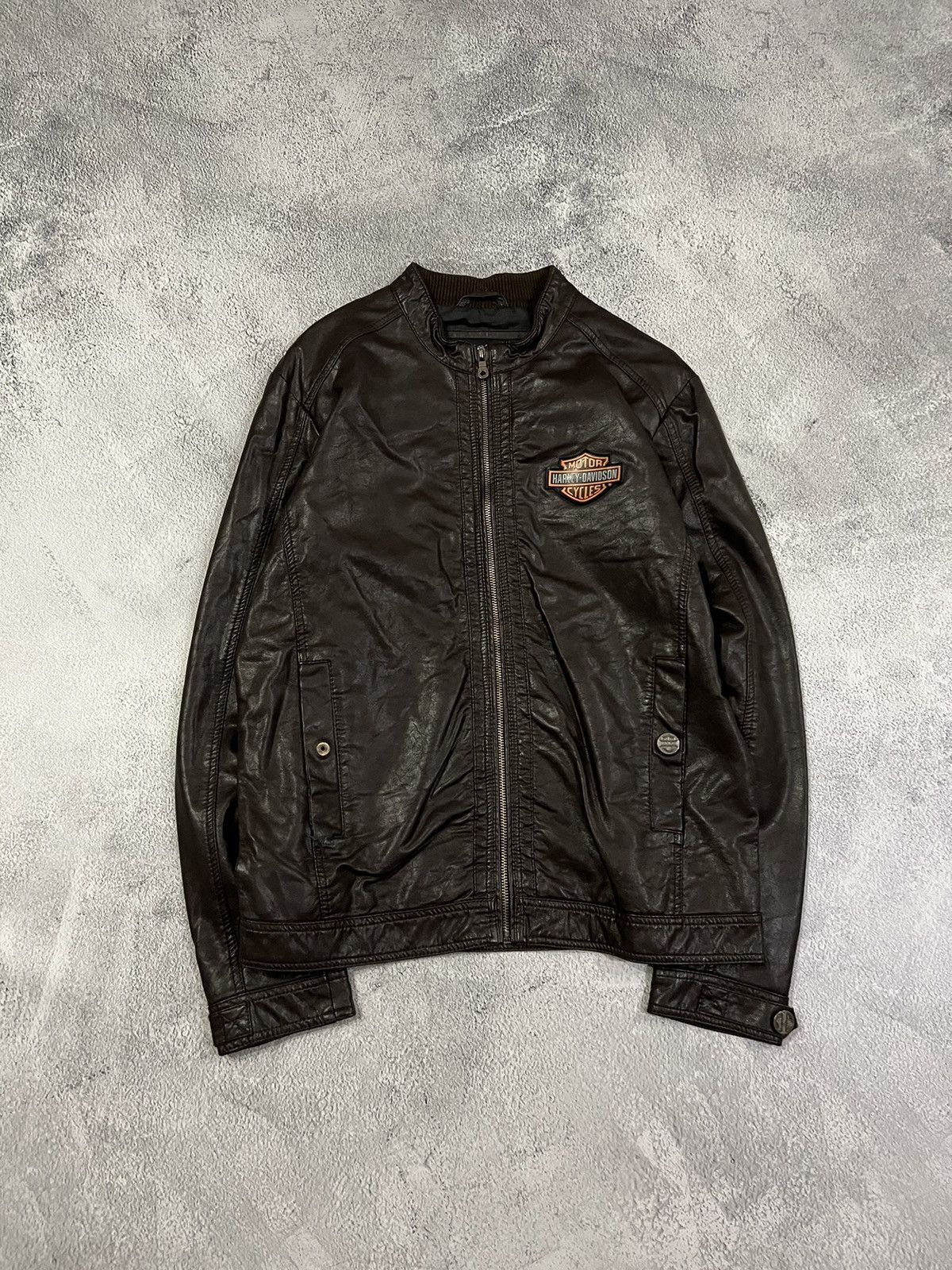 Harley Davidson × Vintage Vintage Y2k Harley Davidson Leather Active Riding Jacket 00s Size US M / EU 48-50 / 2 - 1 Thumbnail