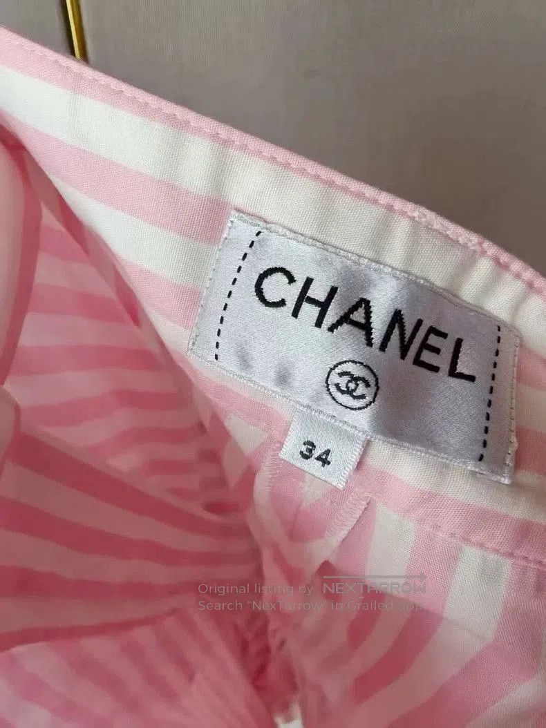 Chanel Chanel Pink Striped Shorts. Size US 34 / EU 50 - 2 Thumbnail