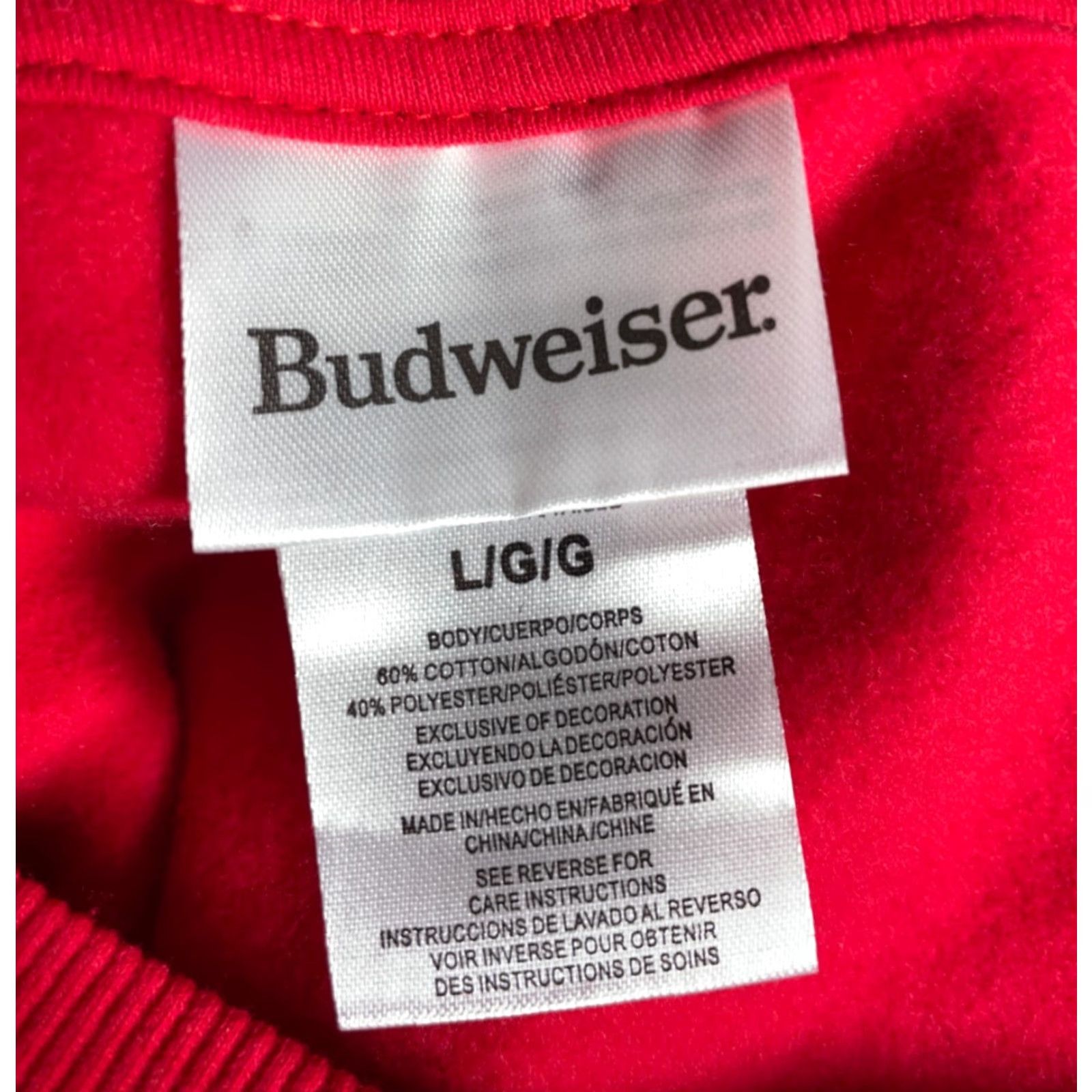 Budweiser Budweiser Sweatshirt Adult Large Red King of Beers Retro Spell Out Crewneck Logo Shirt Size US L / EU 52-54 / 3 - 3 Thumbnail