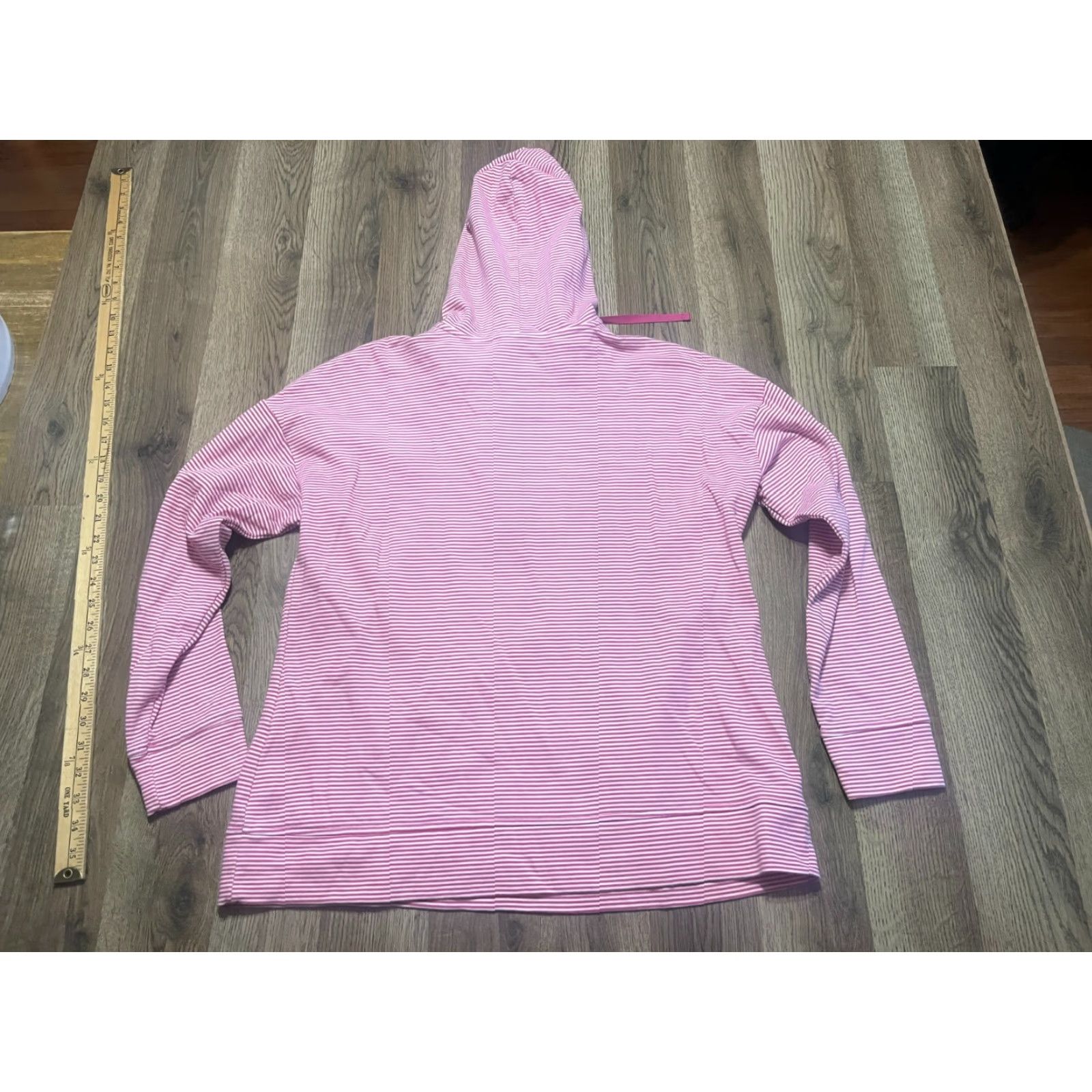 Croft & Barrow Croft & Barrow Hoodie Women's Large Pink Striped Long Sleeve Pullover Casual Fall Spring Summer Size L / US 10 / IT 46 - 2 Thumbnail