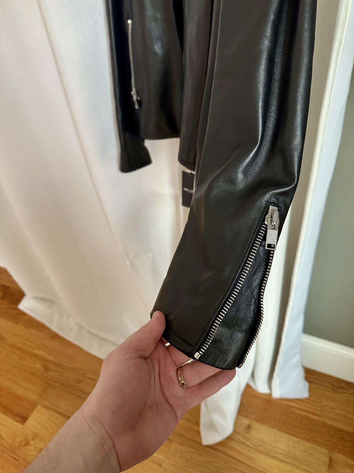 Saint Laurent Paris Hedi Slimane Moto Cafe Leather Jacket Size US L / EU 52-54 / 3 - 5 Thumbnail