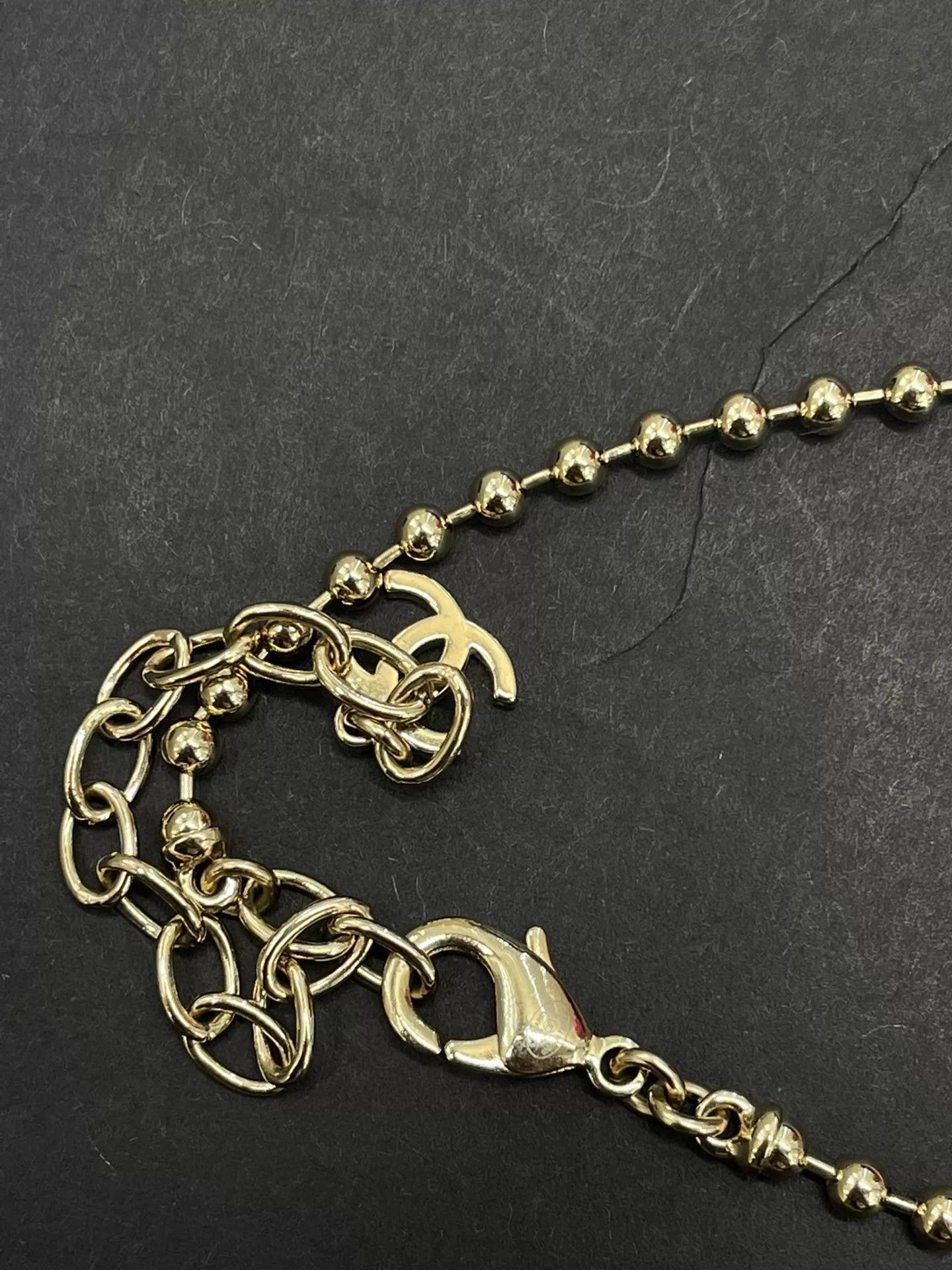 Chanel Chanel 24A Pink Heart Black CC Enamel Necklace Size ONE SIZE - 5 Thumbnail