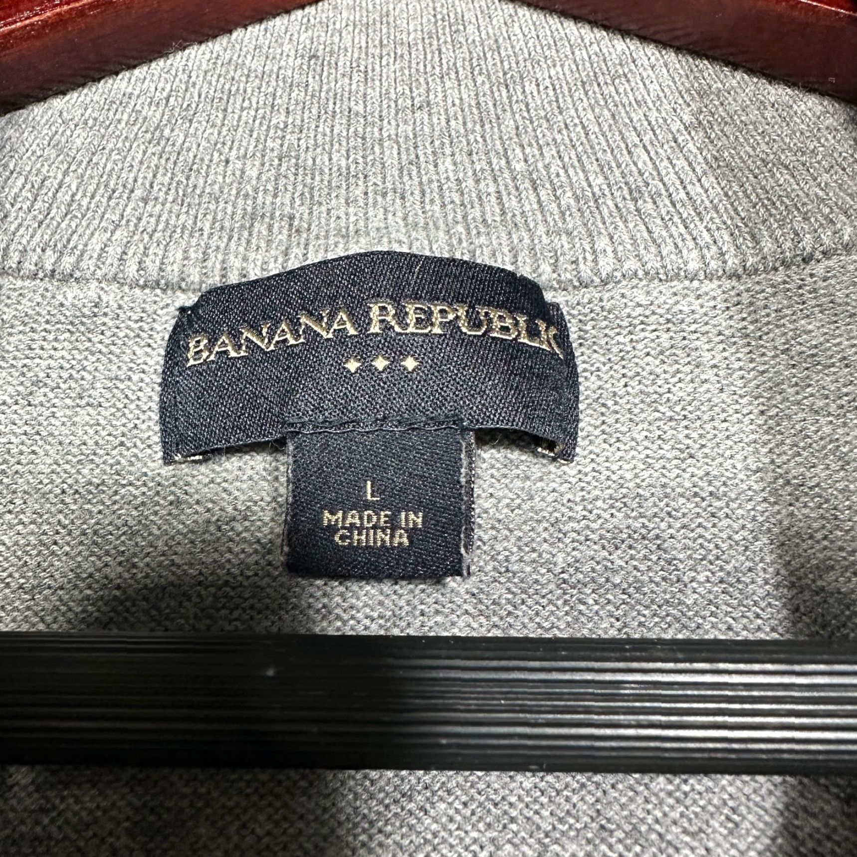 Banana Republic Banana Republic Sweater Mens L Gray Cotton 1/4 Zip Mock Neck Pullover Ribbed Cuffs Size US L / EU 52-54 / 3 - 6 Thumbnail