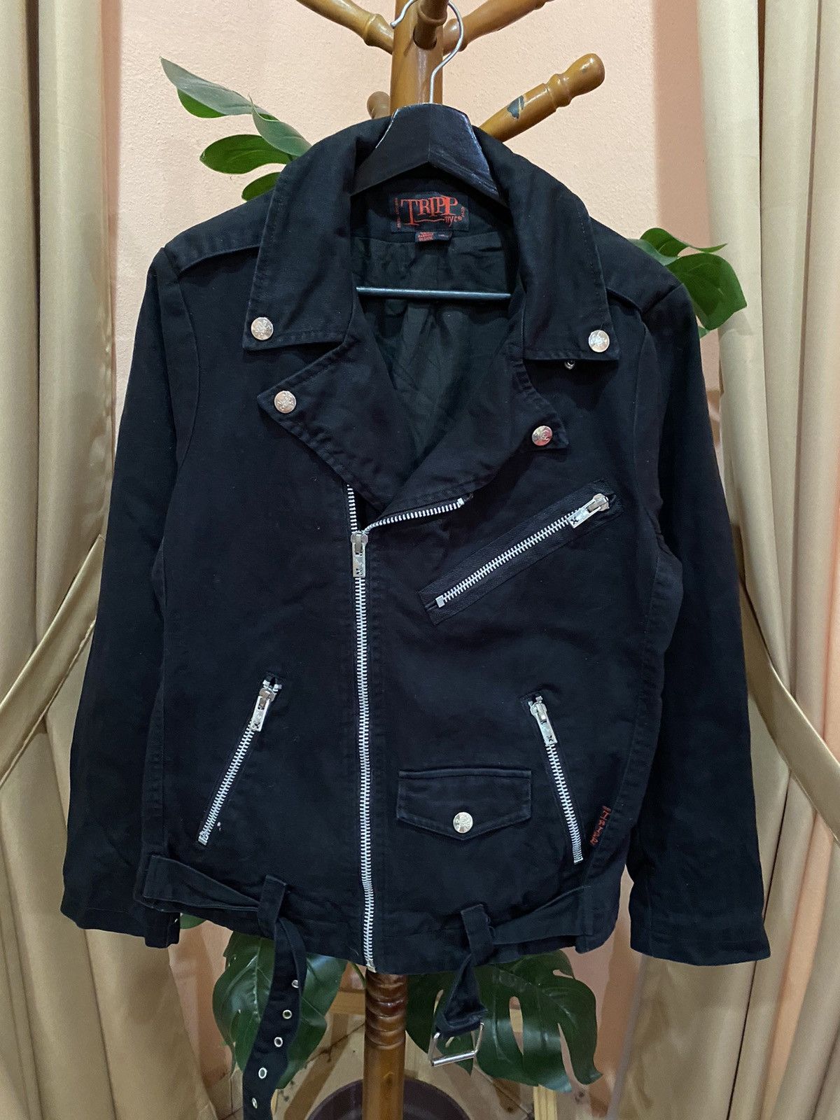 Tripp NYC Black Double Collar Biker Jacket Edgy and Stylish
