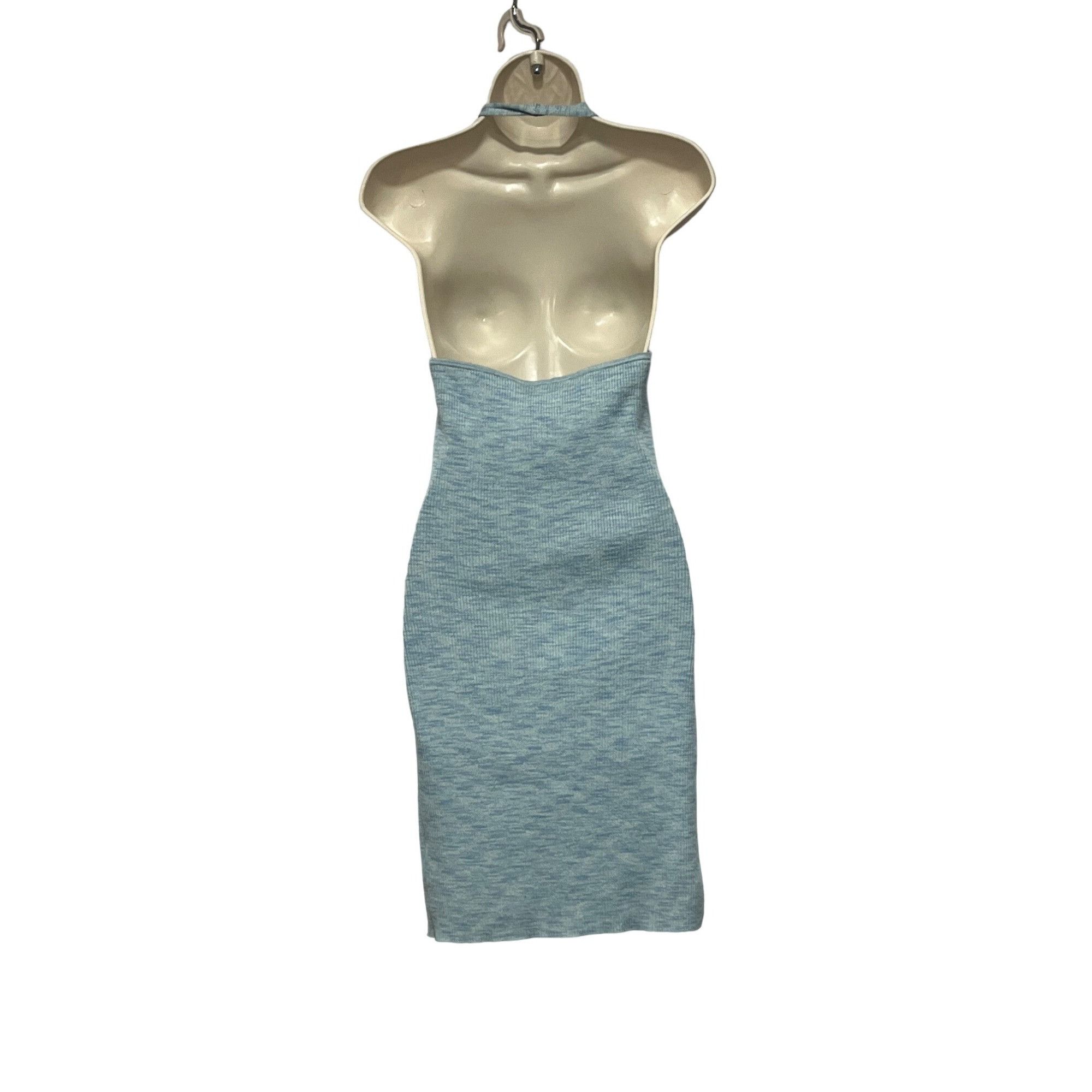 BP. BP Rib Halter Dress In Blue Spring Spacedye, Sz. L Size L / US 10 / IT 46 - 6 Thumbnail
