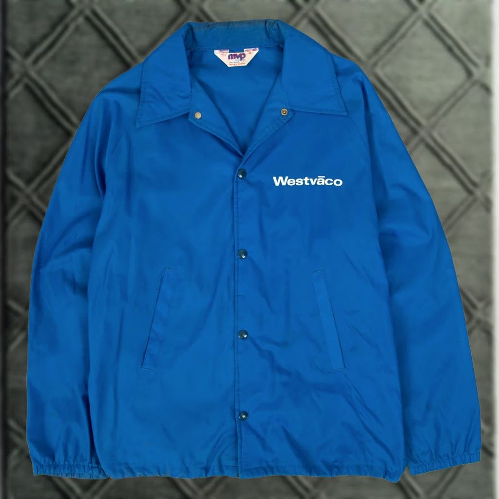 Vintage VINTAGE MVP Coach Jacket Mens Blue Nylon 90s Short Sleeve? Size US M / EU 48-50 / 2 - 1 Thumbnail