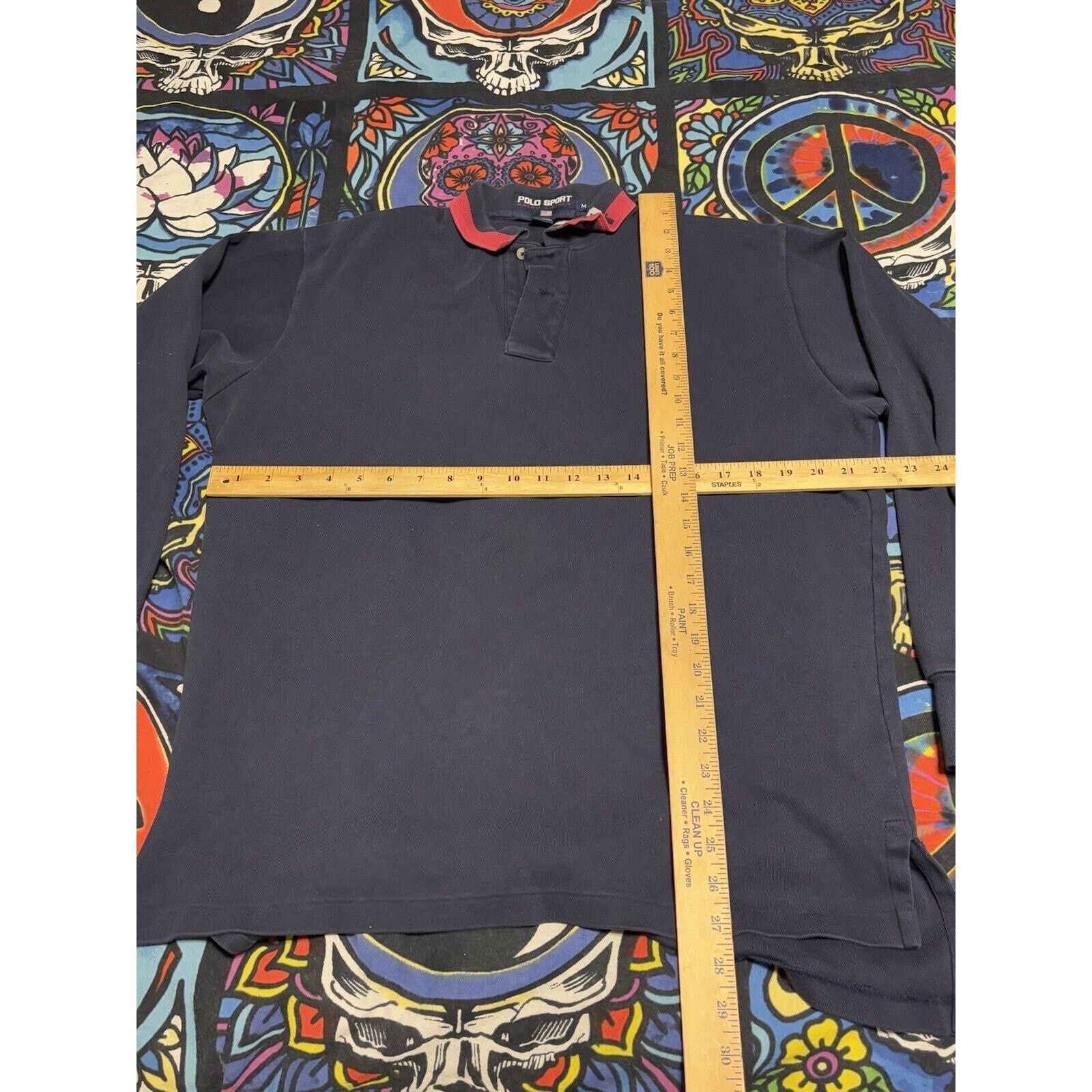 Ralph Lauren vintage spellout collar polo sport long sleeve blue size M Size US M / EU 48-50 / 2 - 6 Thumbnail