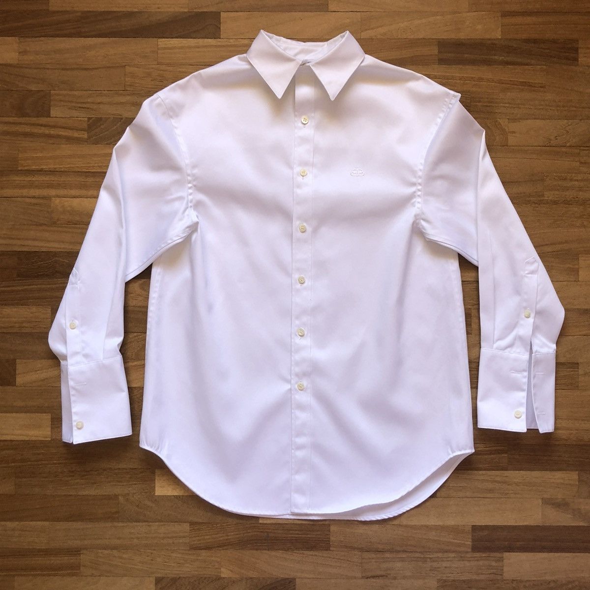 image of Balenciaga Workout Pulled Shirt in White, Men's (Size XS)