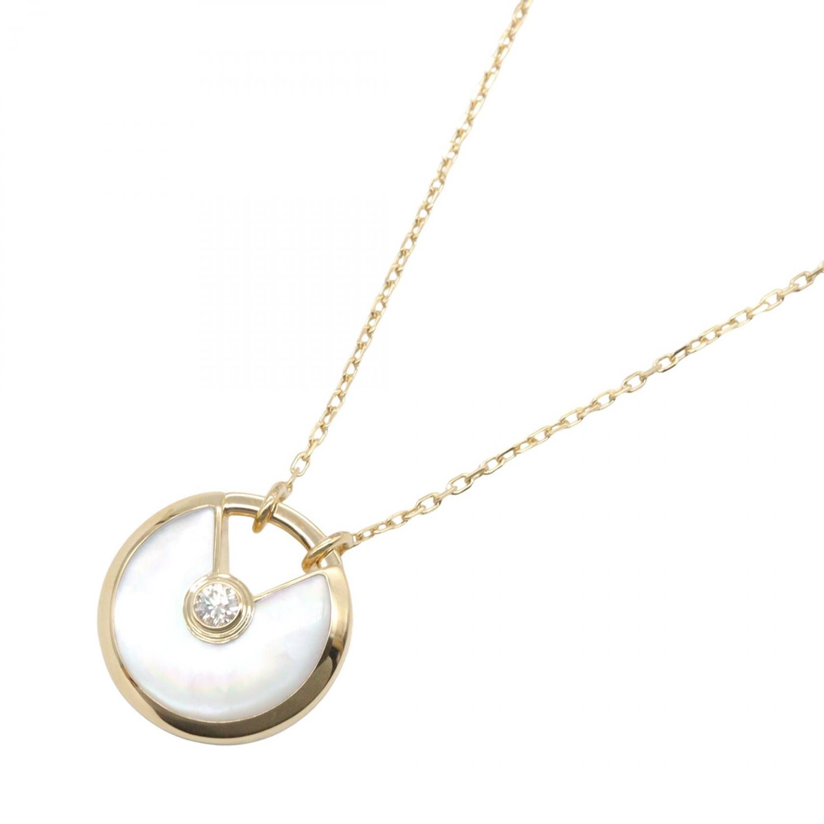 Cartier Cartier Cartier Amulette Mother of Pearl Au750 Diamond Necklace Precious Metal Necklace DUTY FREE for USA Size ONE SIZE - 1 Thumbnail