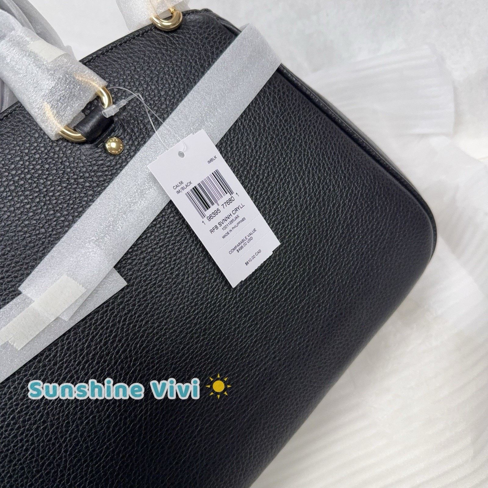 Coach NWT Coach Savannah Leather Carryall Satchel Bag Black CAL56 Size ONE SIZE - 5 Thumbnail
