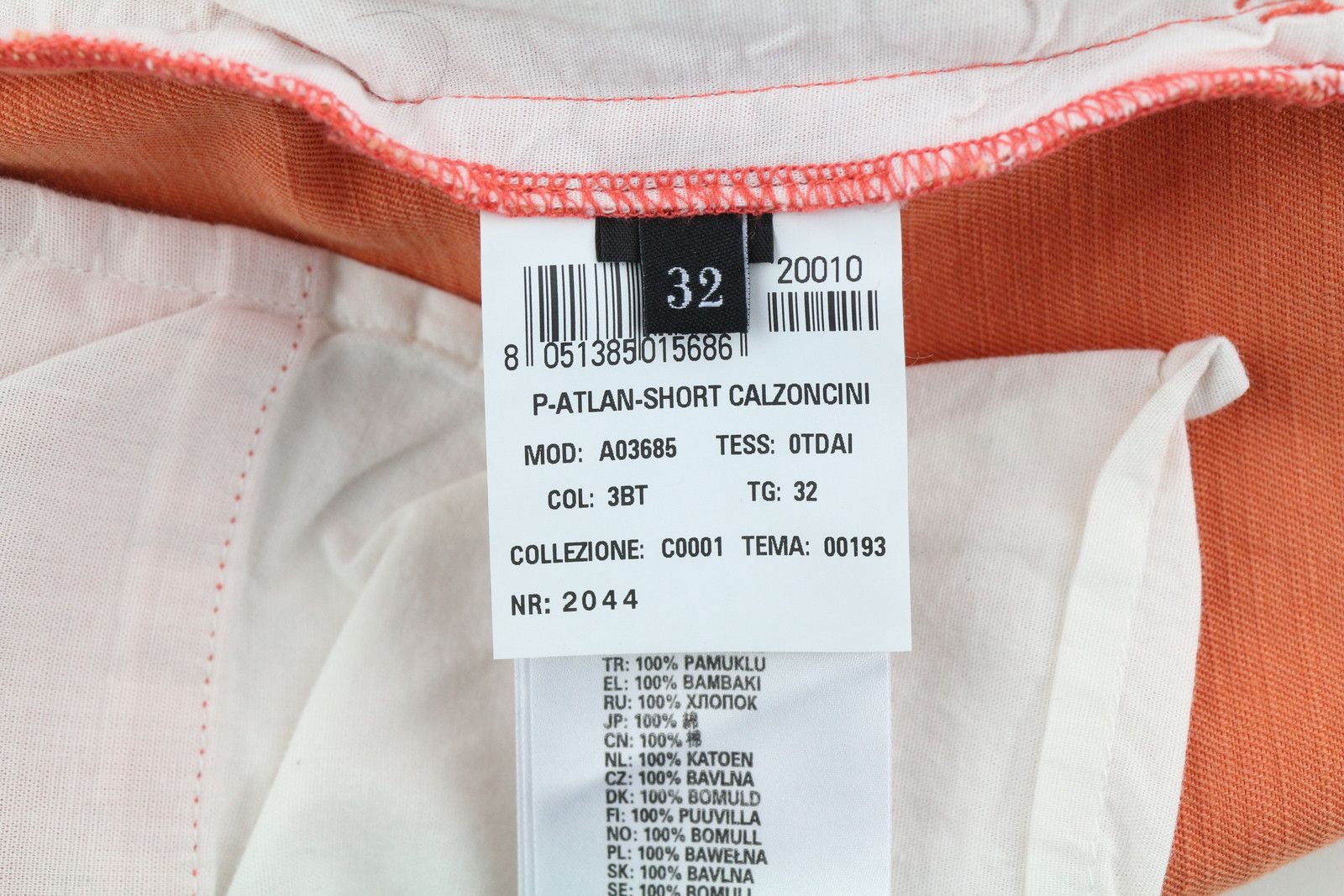 Diesel P-Atlan Men Shorts W32 Cargo Orange Fade Effect 41338 Size US 32 / EU 48 - 6 Thumbnail
